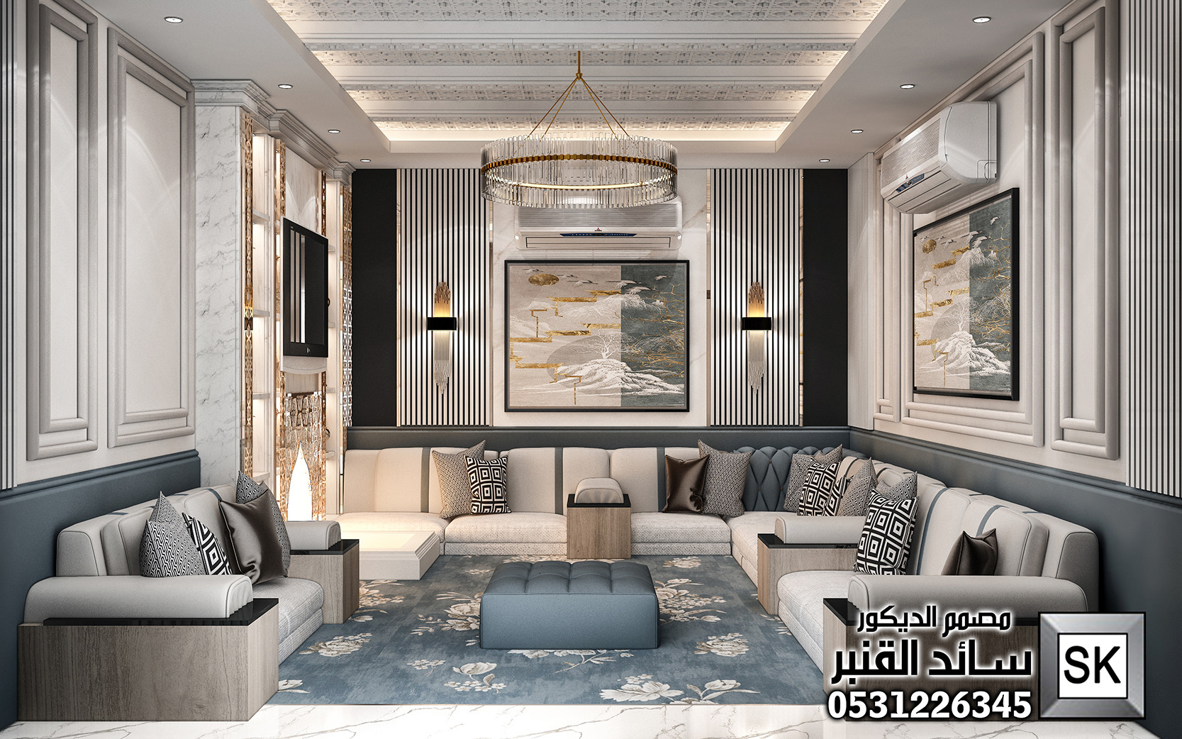 تصميم ديكور داخلي فاخر في الرياض