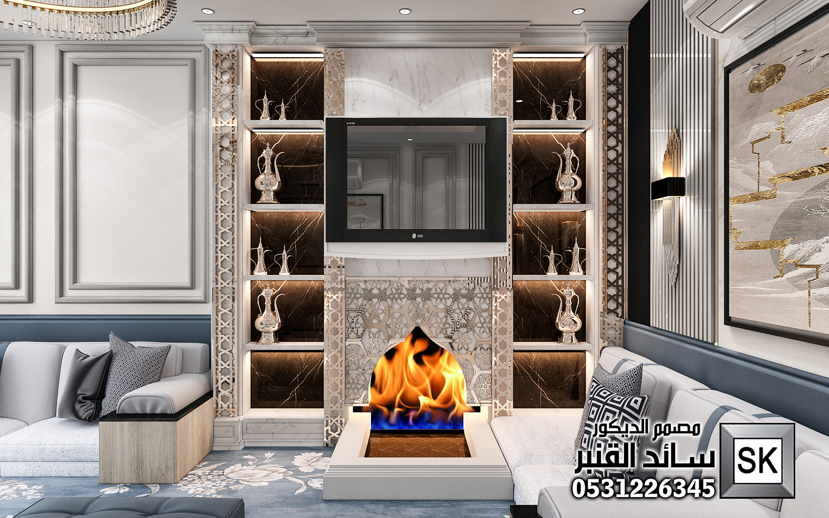 تصميم ديكور داخلي فاخر في الرياض