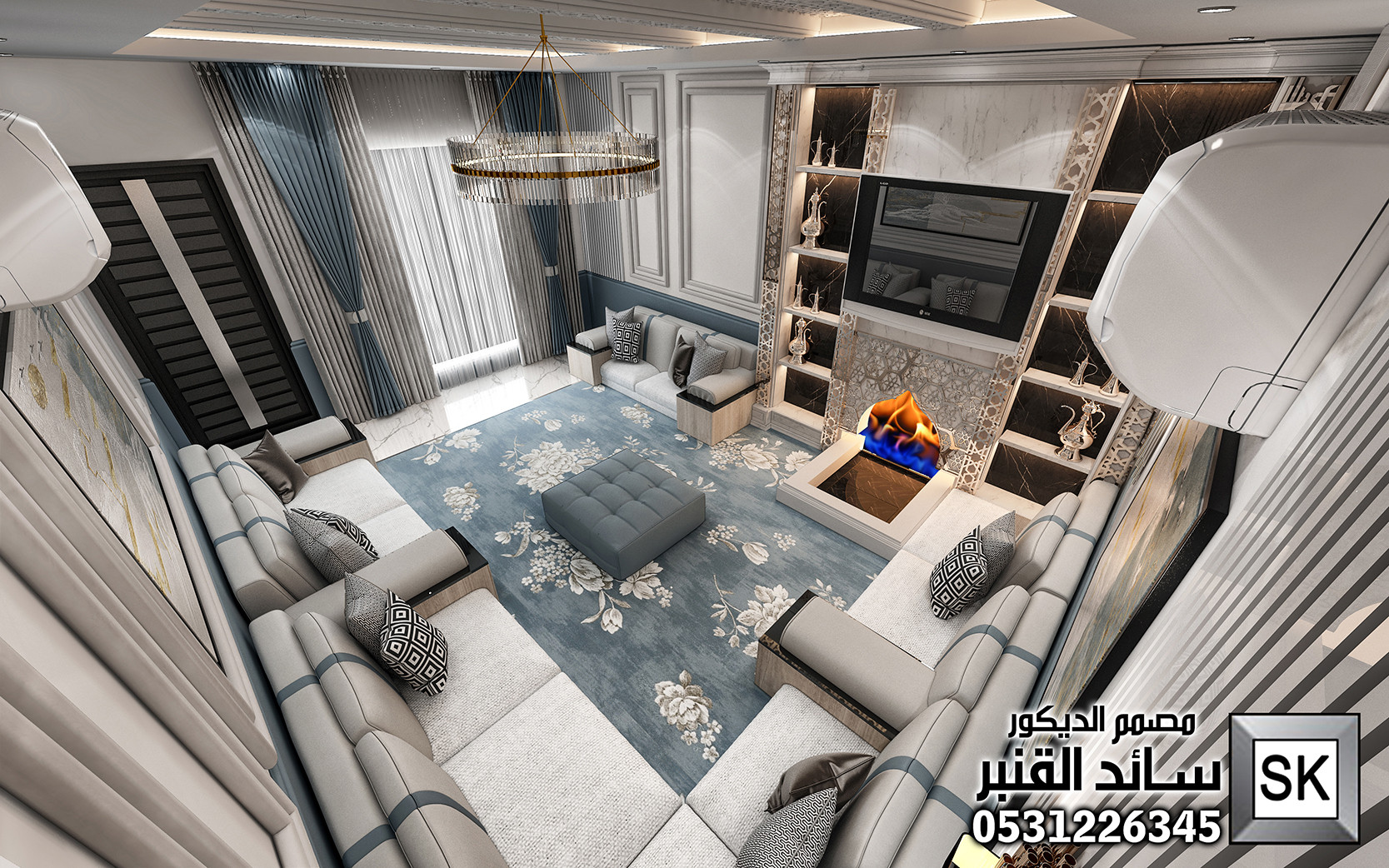 تصميم ديكور داخلي فاخر في الرياض
