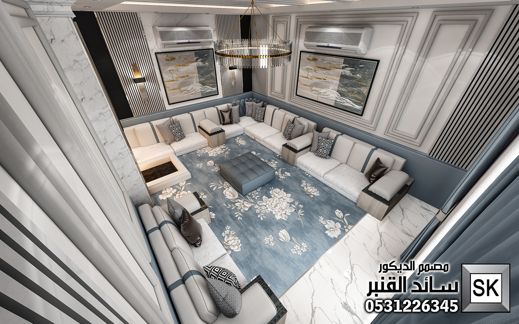 تصميم ديكور داخلي فاخر في الرياض