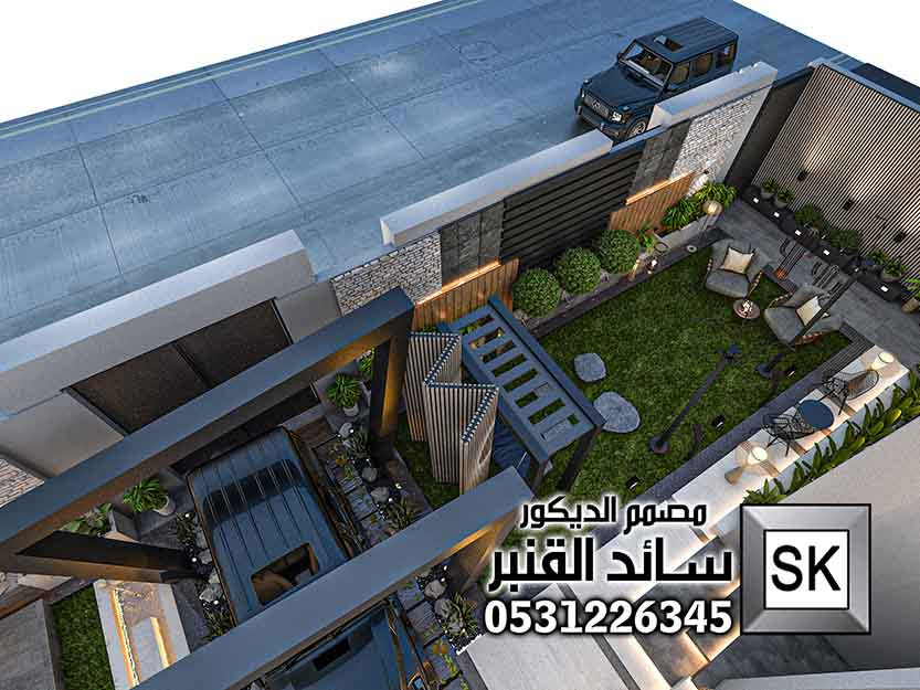 تشطيب و اجهة و حديقة فيلا فخمة في حي حطين بالرياض