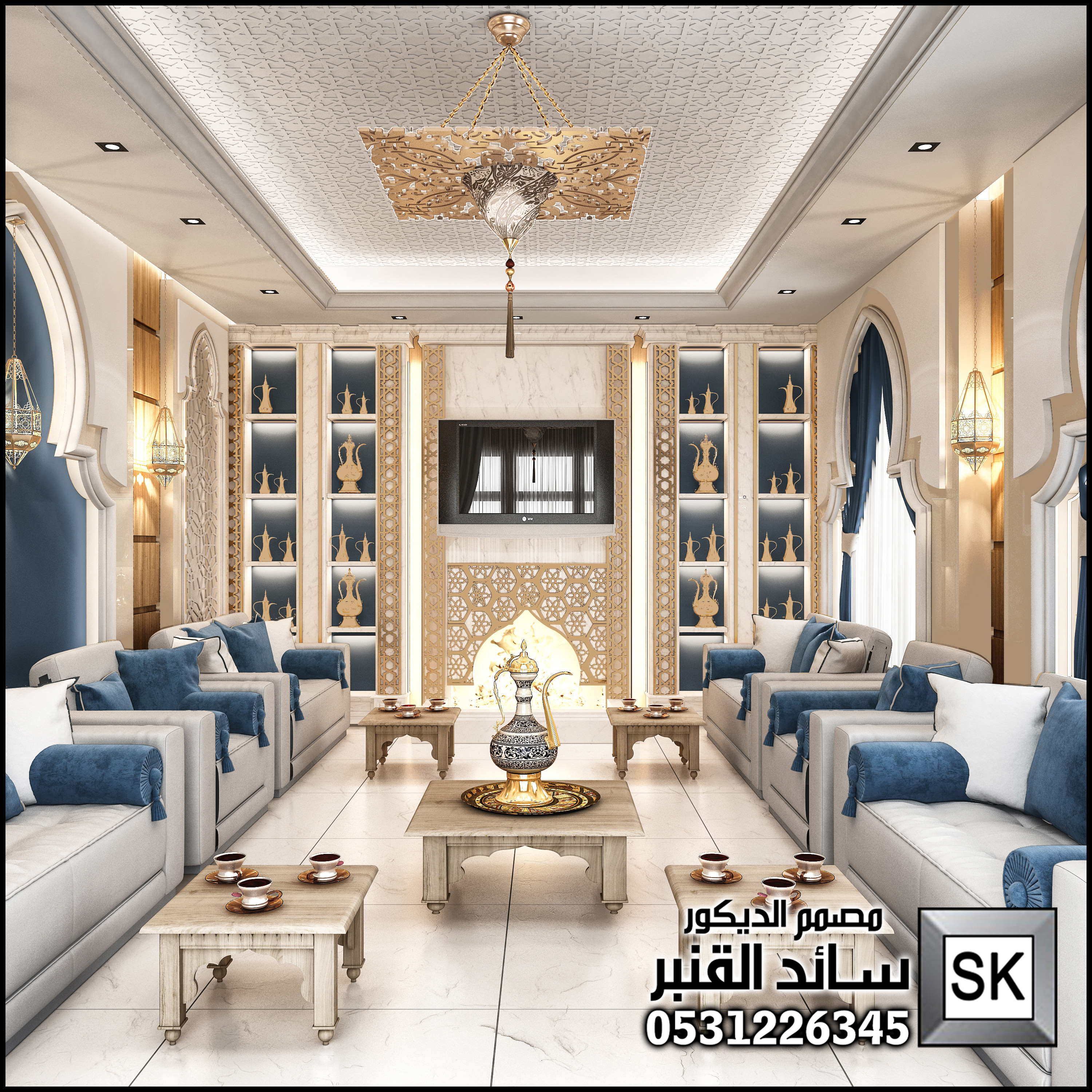 تصميم و تنفيذ ديكور مجالس مغربية و أندلسية إسلامية فخمة في الرياض