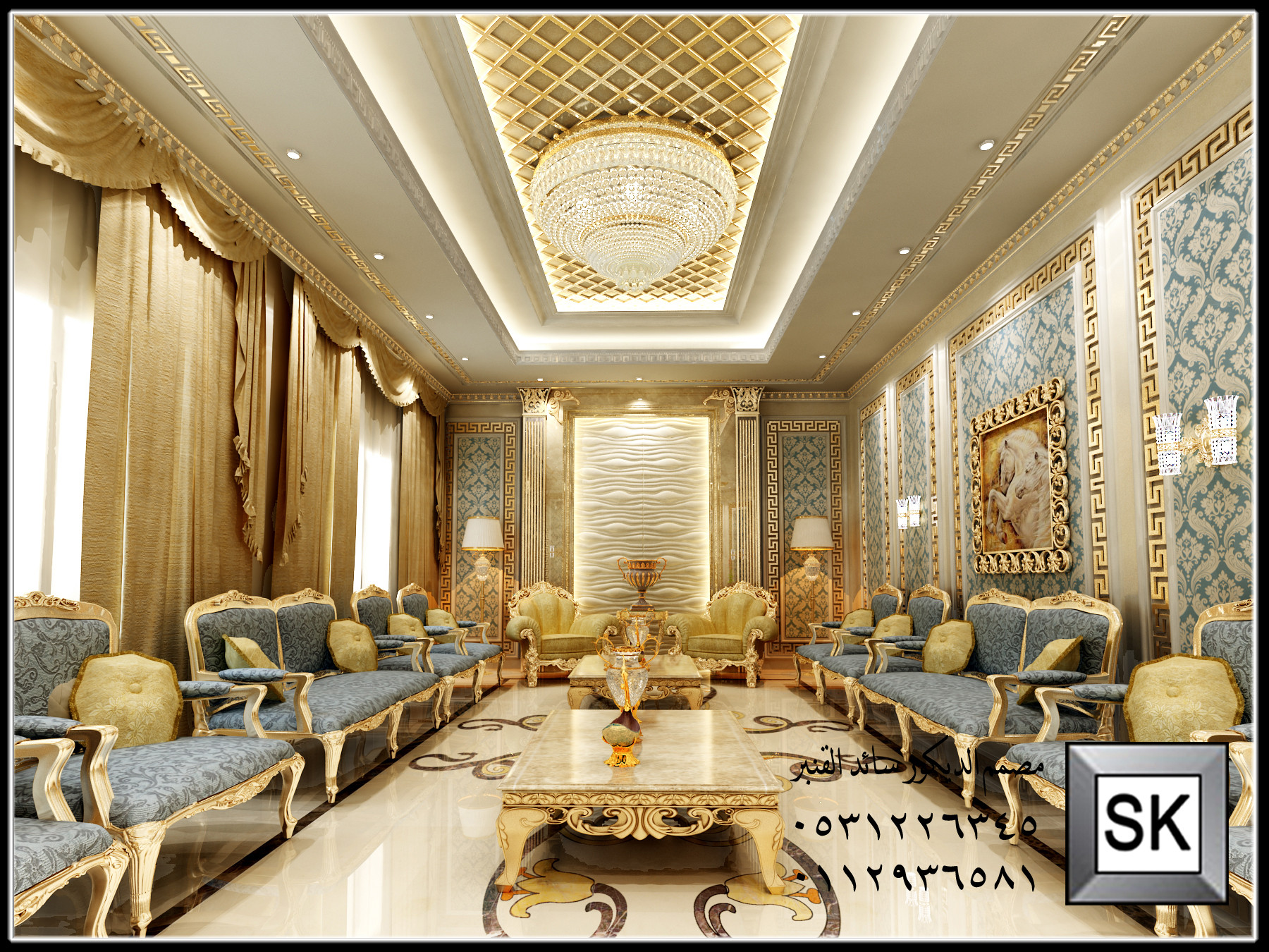 تصميم و تشطيب ديكور داخلي نيوكلاسيك و كلاسيك فاخر في الرياض