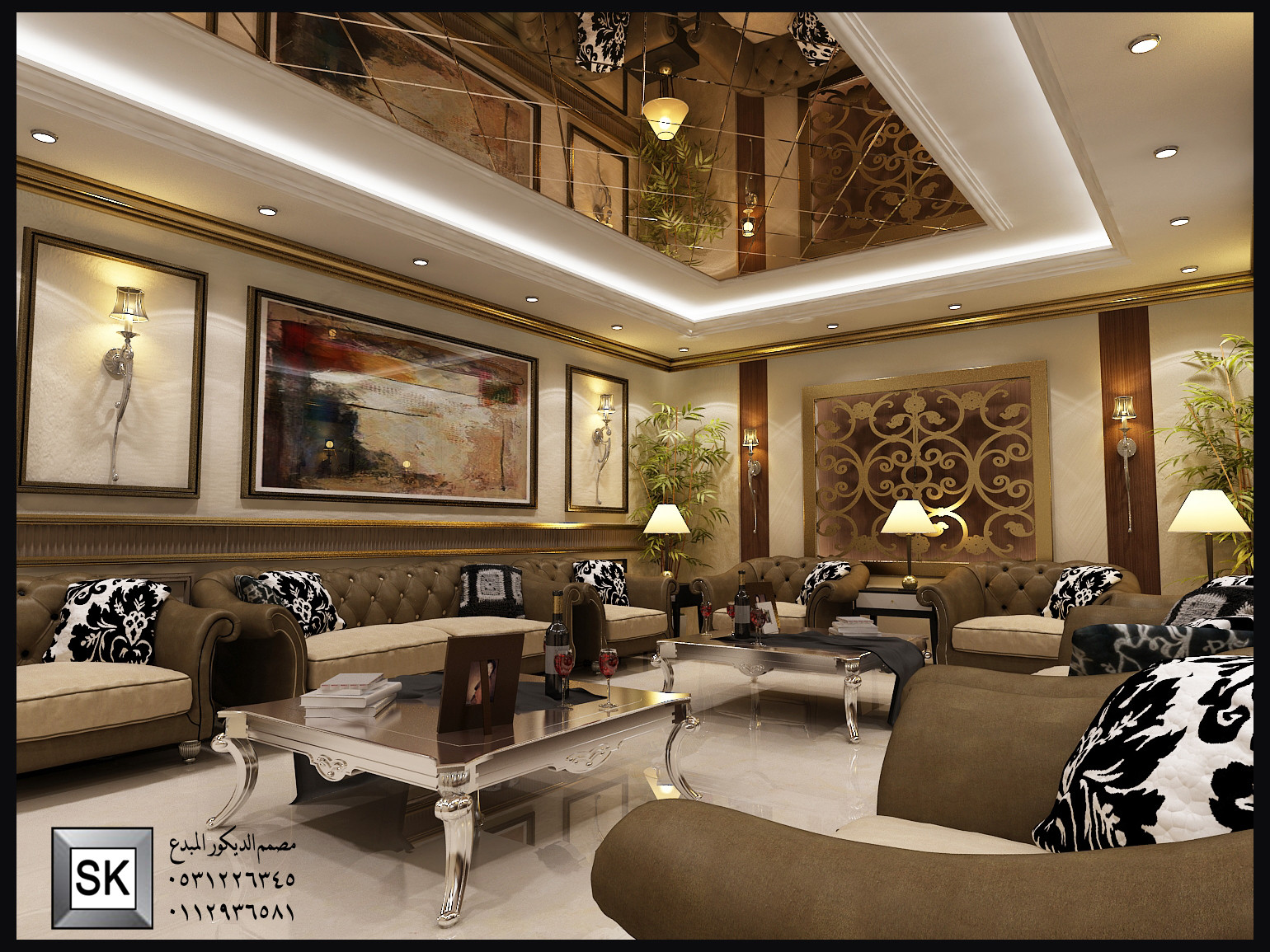تصميم و تشطيب ديكور داخلي نيوكلاسيك و كلاسيك فاخر في الرياض