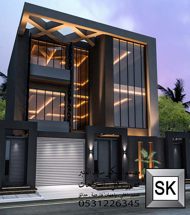 تصميم و تنفيذ واجهات فلل فخمة في الرياض