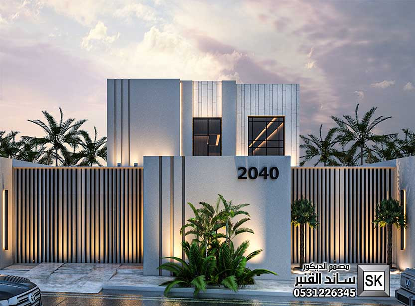 تصميم و تنفيذ واجهة فيلا خارجية فخمة في الرياض