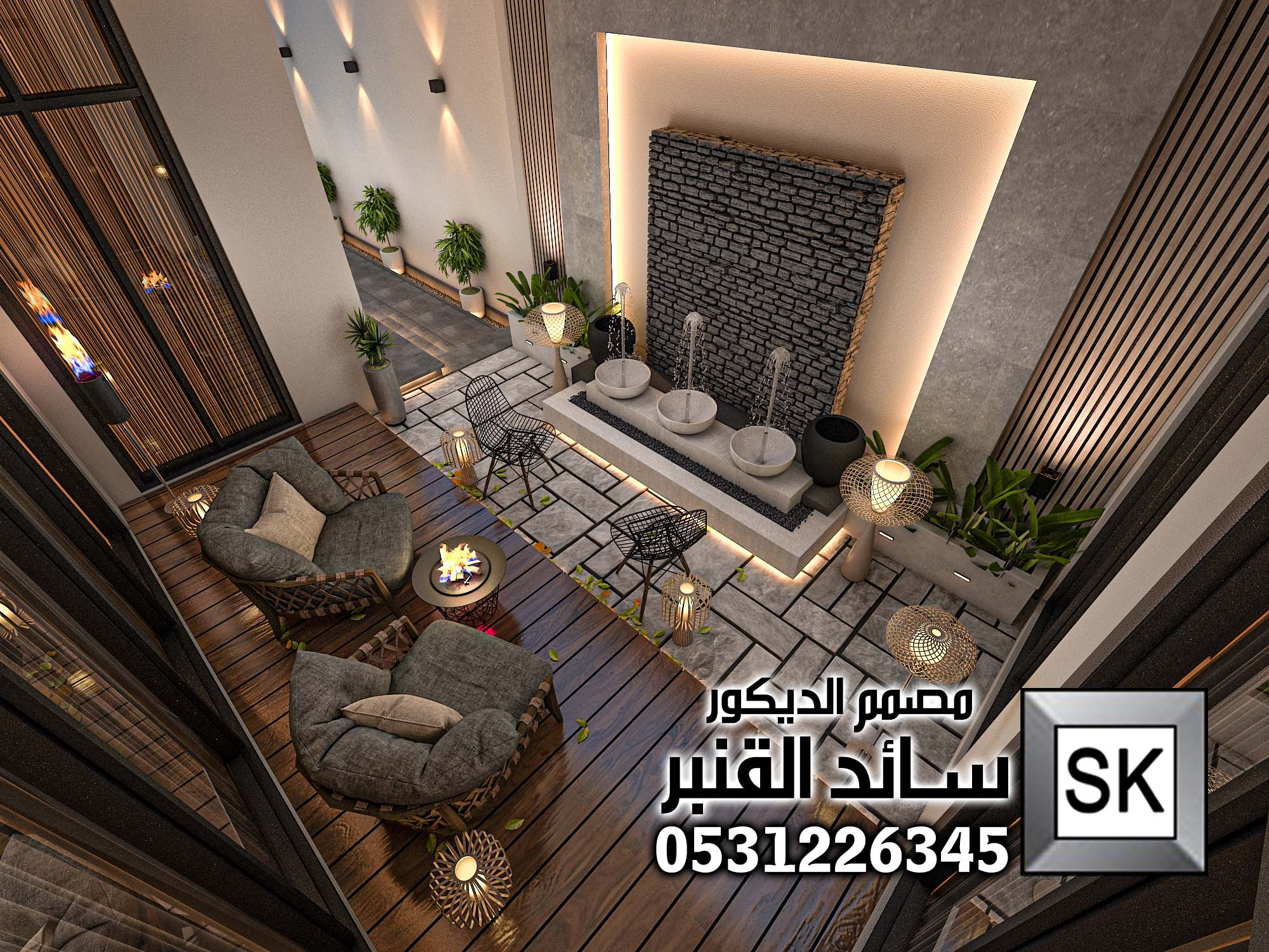 تصميم و تنفيذ لاندسكيب منزلي فاخر في السعودية