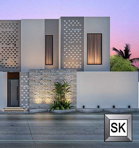 تصميم واجهة فيلا حسب كود وادي حنيفة في الرياض