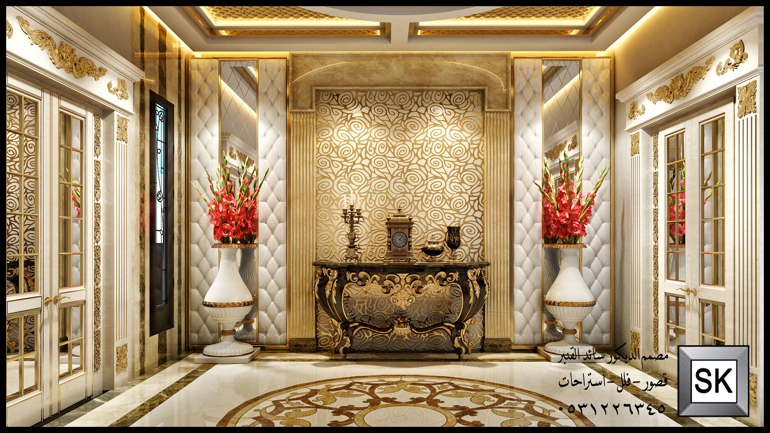 تصميم و تنفيذ ديكور داخلي كلاسيك فاخر في الرياض