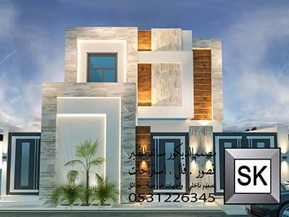 تصميم و تشطيب واجهة فيلا خارجية فخمة في الرياض