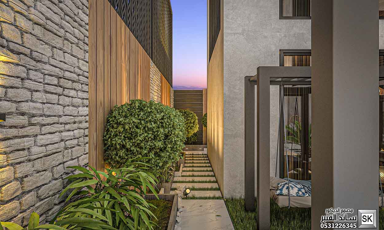 تصميم و تشطيب لاندسكيب منزلي فاخر في الرياض