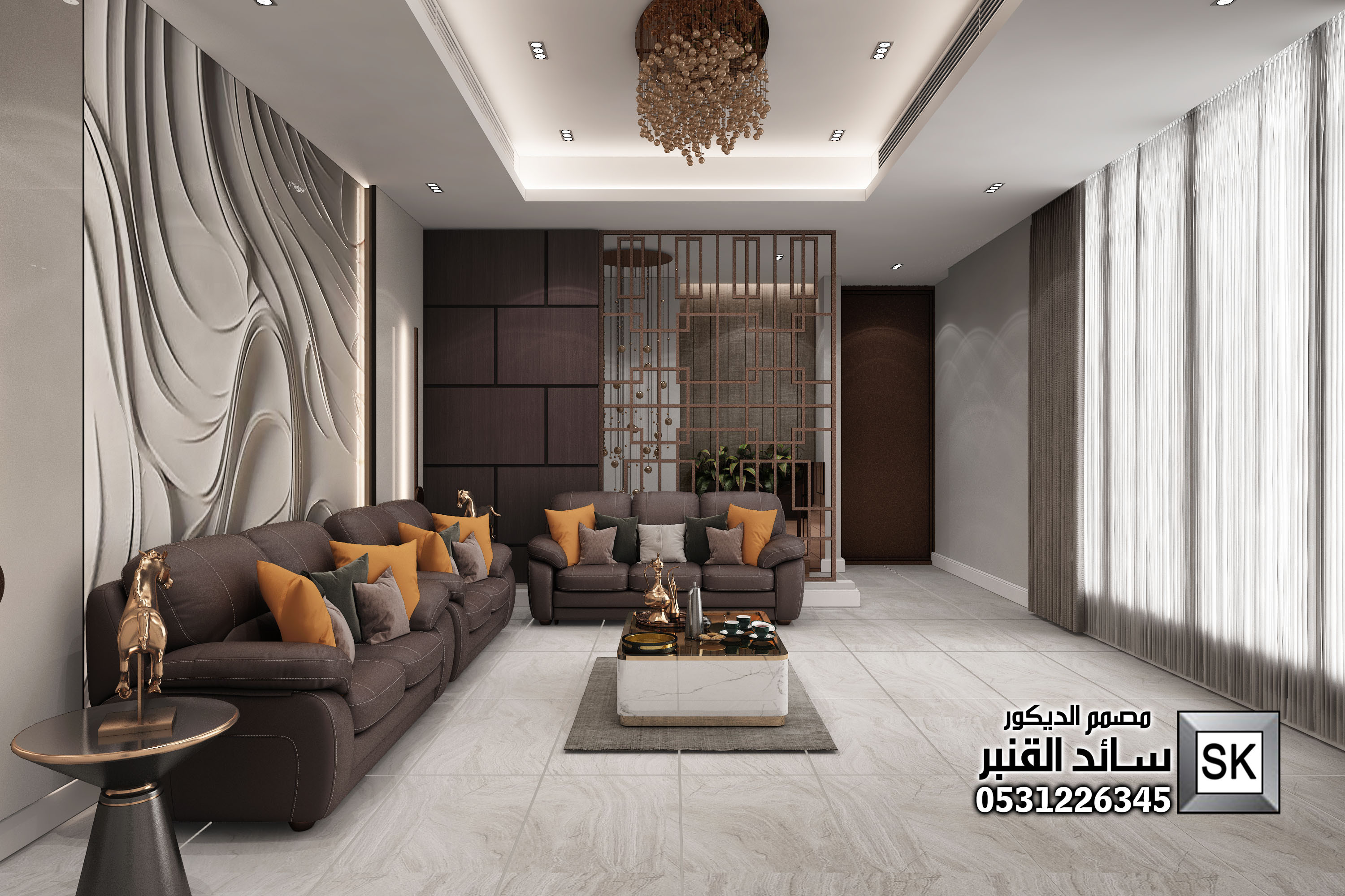 تصميم ديكور داخلي  مجلس رجال في الرياض