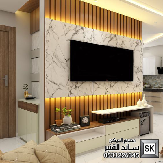 تصميم و تنفيذ جدران تلفاز مجالس و صالات و غرف نوم  فخمة في الرياض