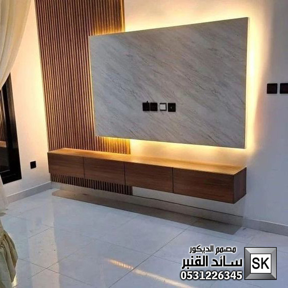 تصميم و تنفيذ جدران تلفاز مجالس و صالات و غرف نوم  فخمة في الرياض