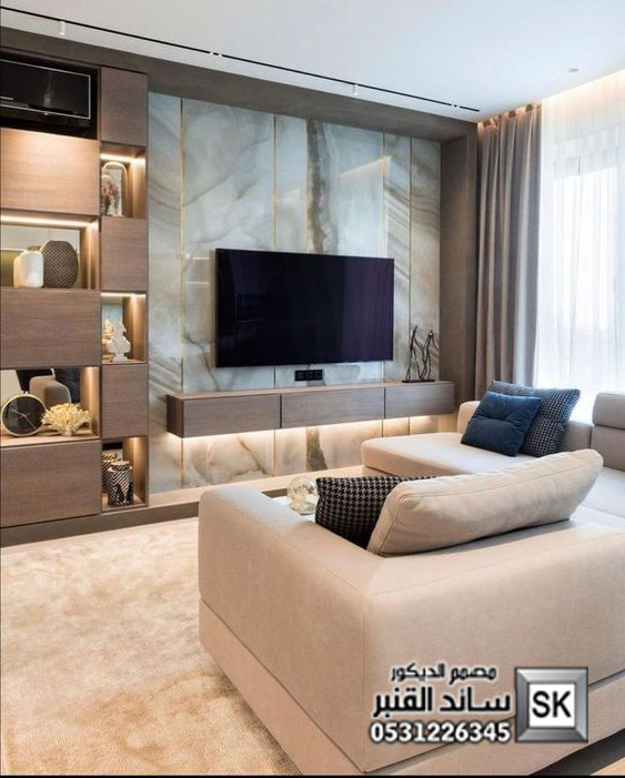تصميم و تنفيذ جدران تلفاز للمجالس و صالات و غرف النوم و الطعام في الدمام