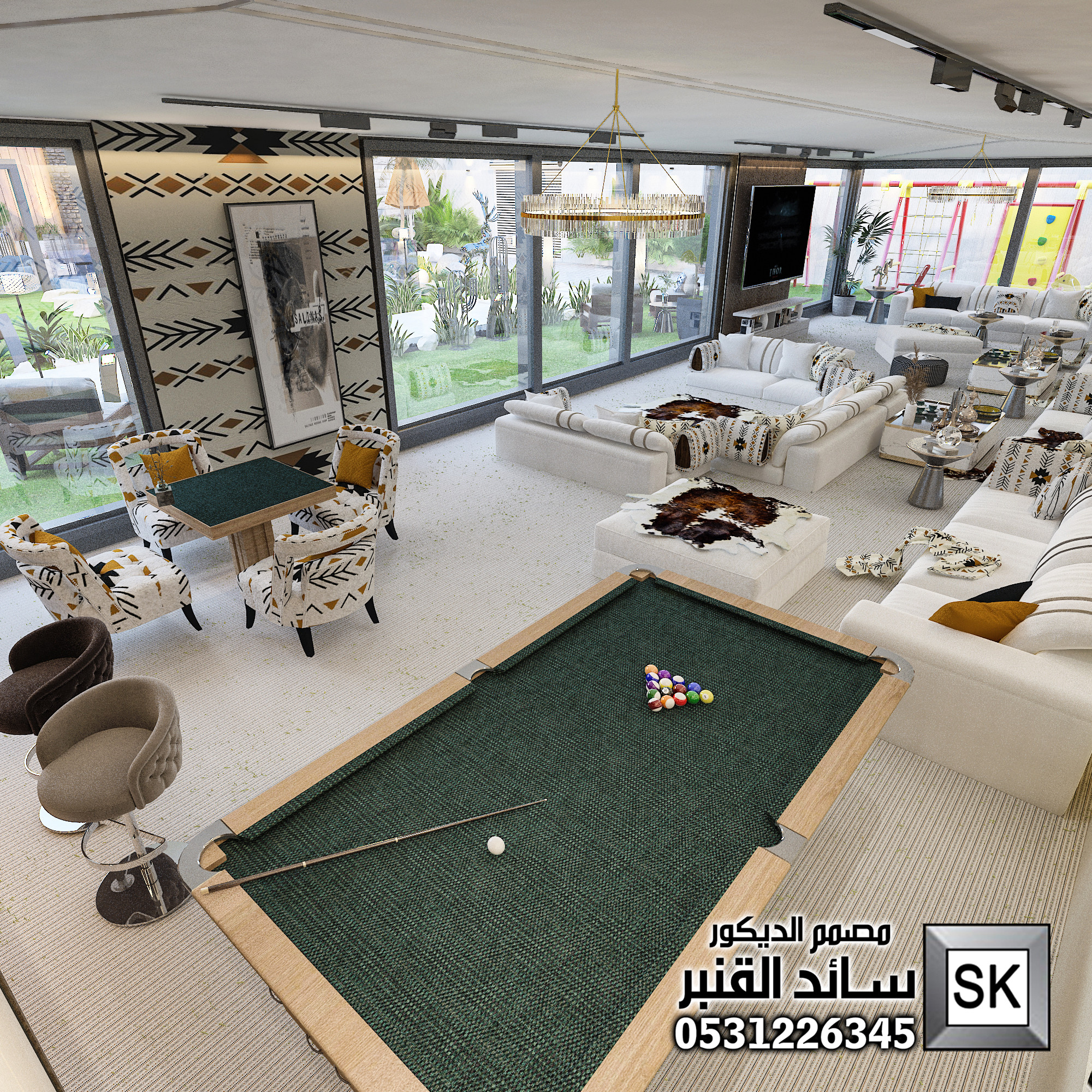 تصميم و تنفيذ لاندسكيب شاليهات و إستراحات فخمة في الرياض