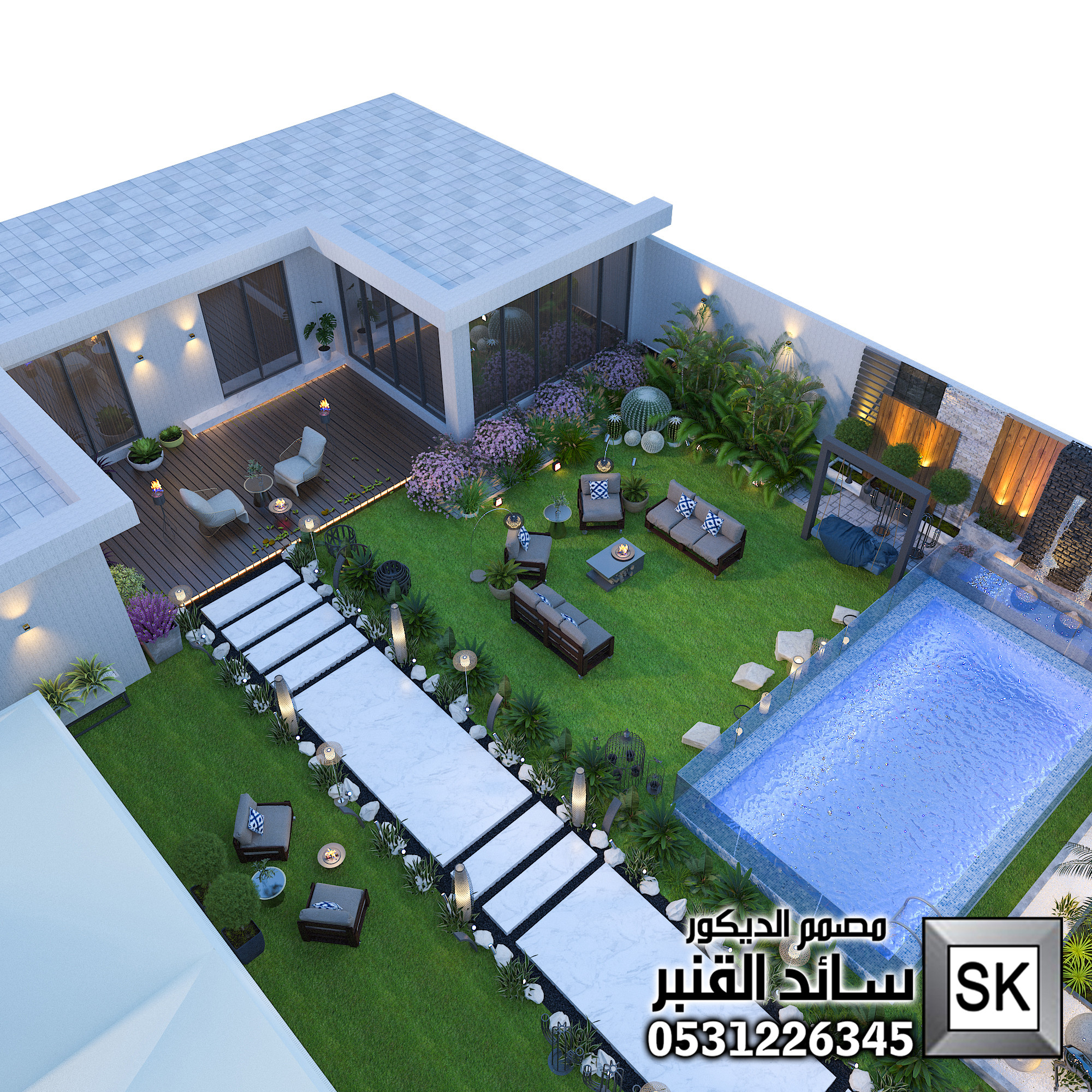تصميم و تنفيذ شاليهات و مزارع و إستراحات في الرياض