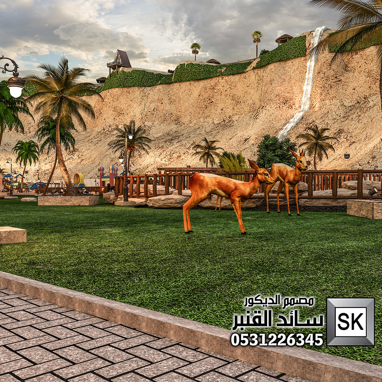 تصميم و تشطيب حدائق و لاندسكيب محميات و مخيمات و منتعجعات في السعودية