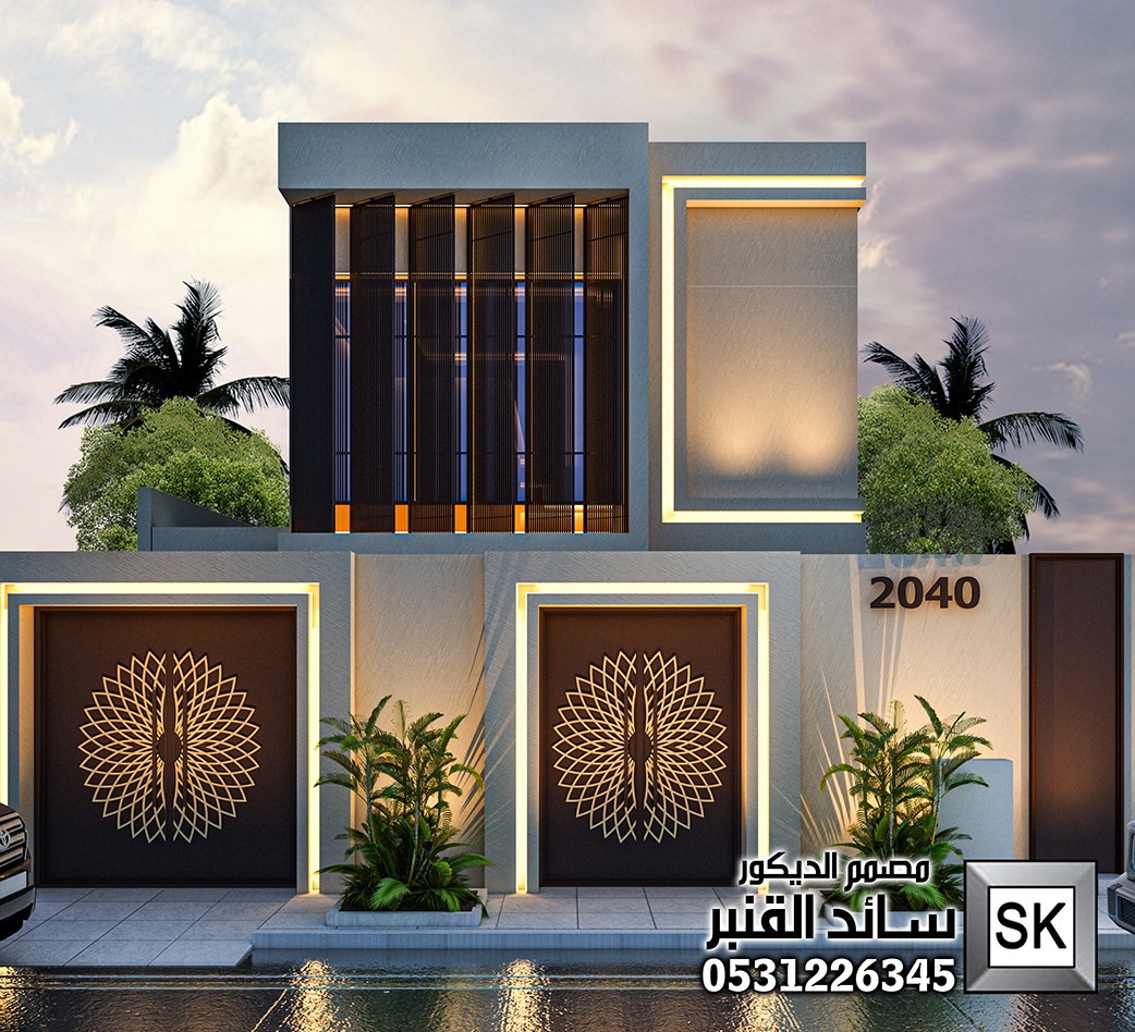 تصميم و تطوير واجهة فيلا فخمة في الرياض حي الملقا