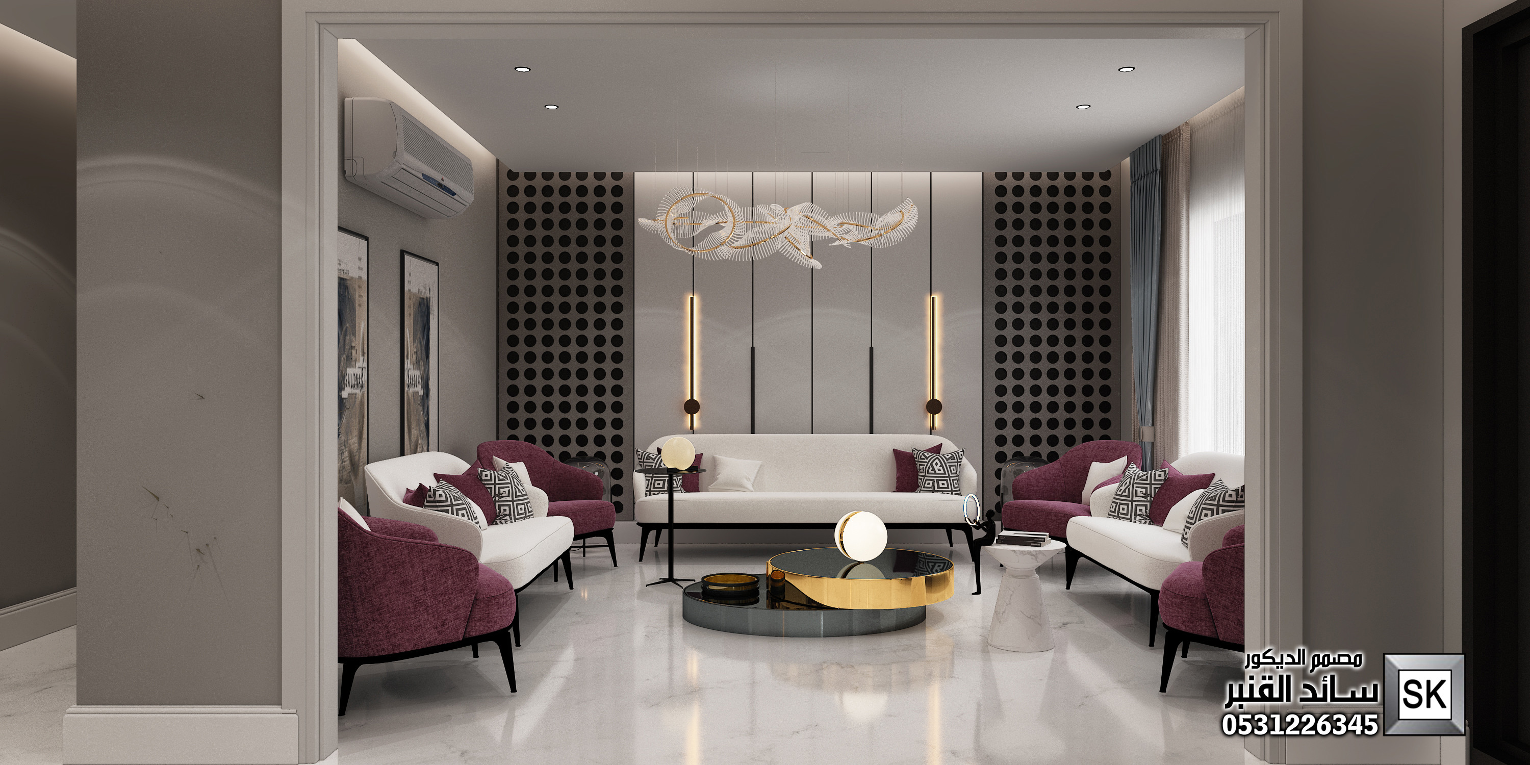 تصميم و تنفيذ  ديكور داخلي مجالس رجال فخمة في الرياض