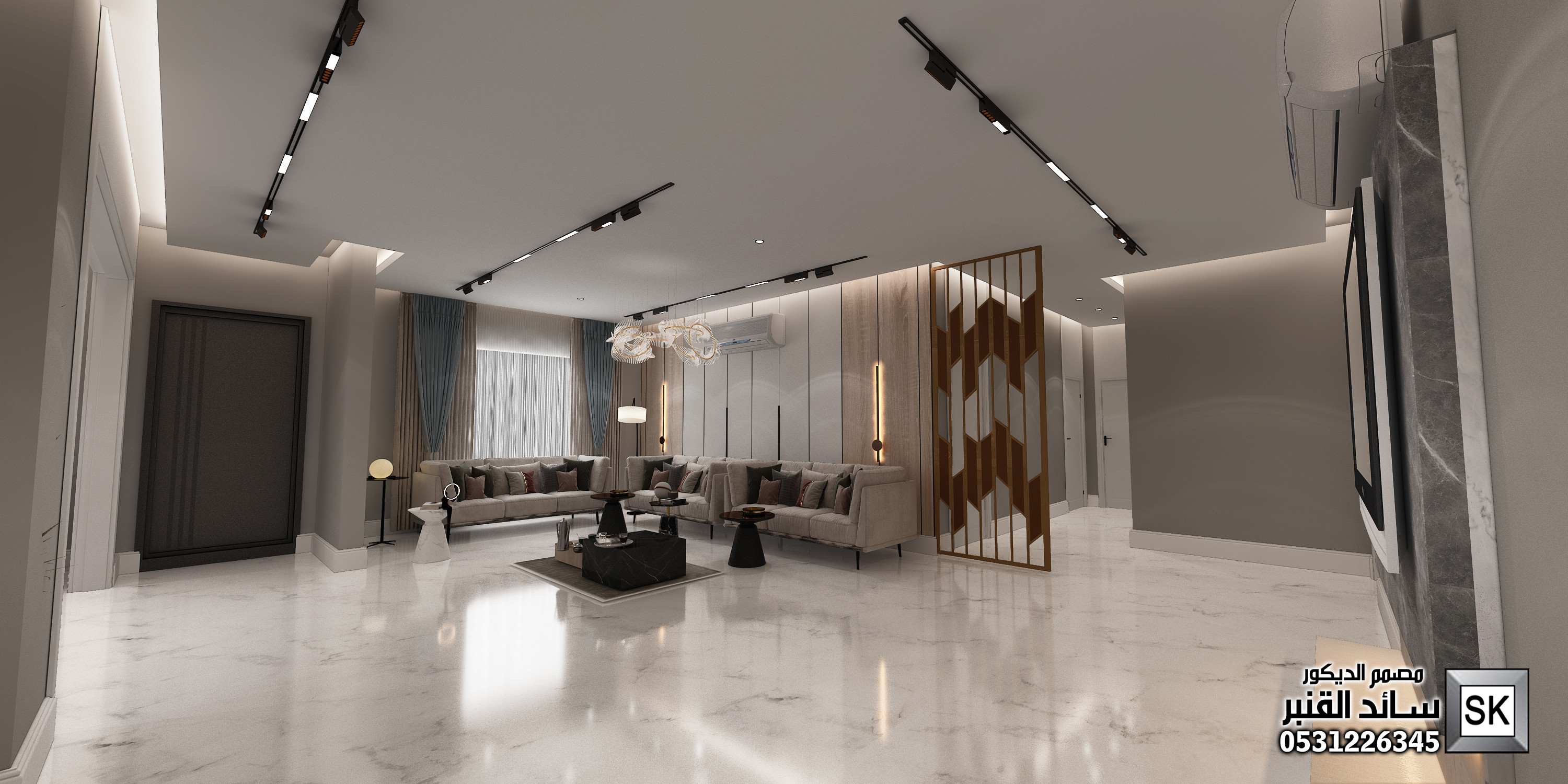 تصميم و تنفيذ  ديكور داخلي مجالس رجال فخمة في الرياض