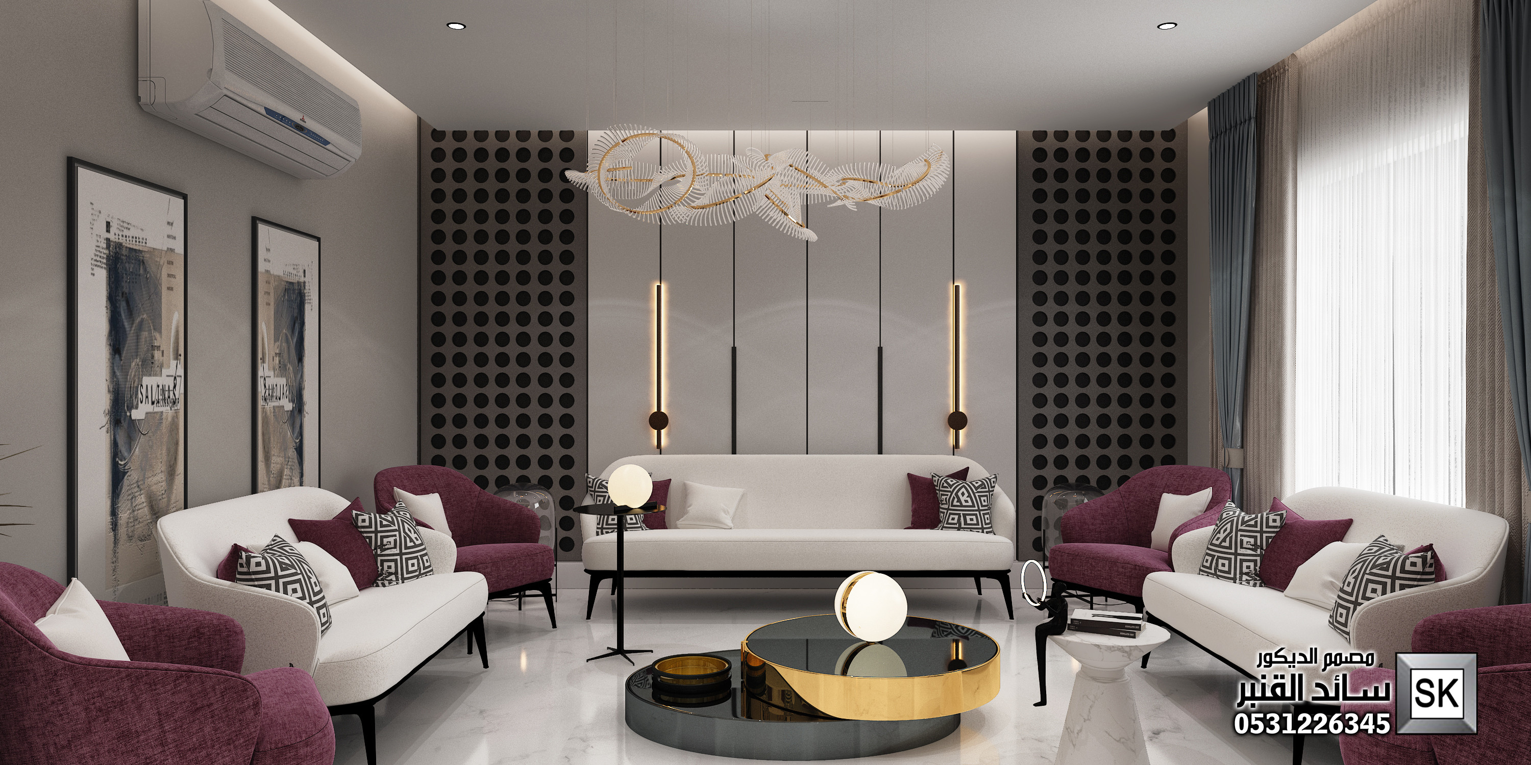 تصميم و تنفيذ  ديكور داخلي مجالس رجال فخمة في الرياض