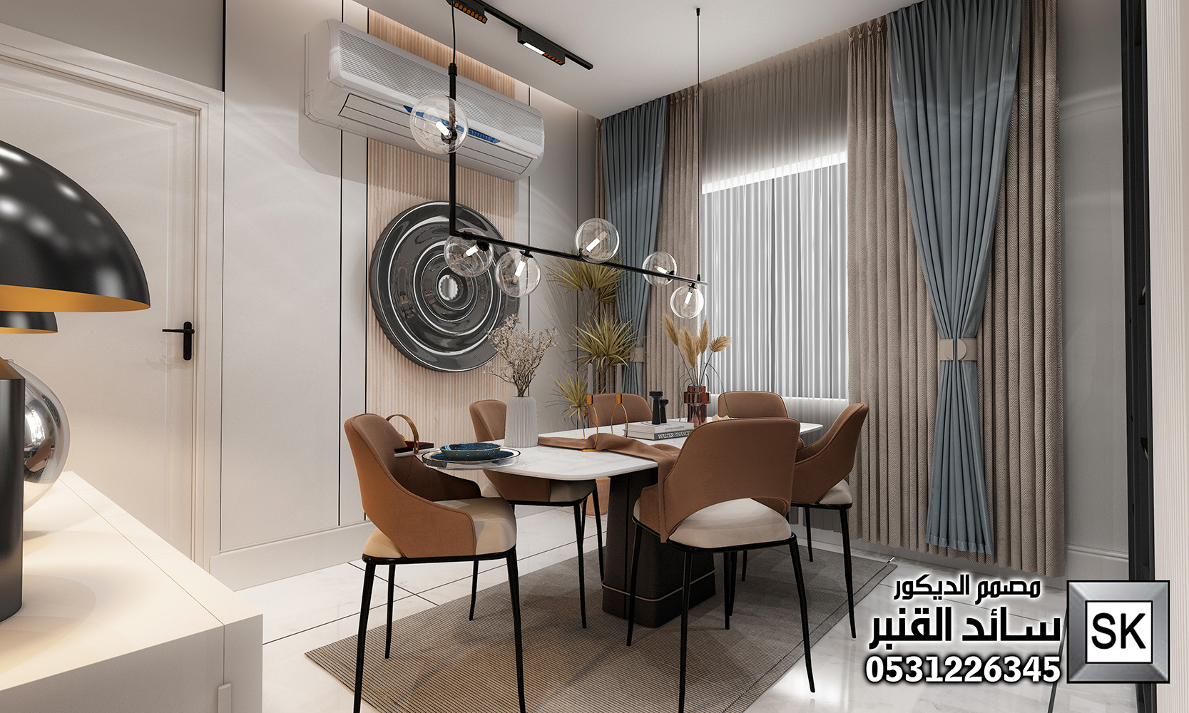 تصميم و تنفيذ ديكور داخلي صالة عائلية فخمة في الرياض