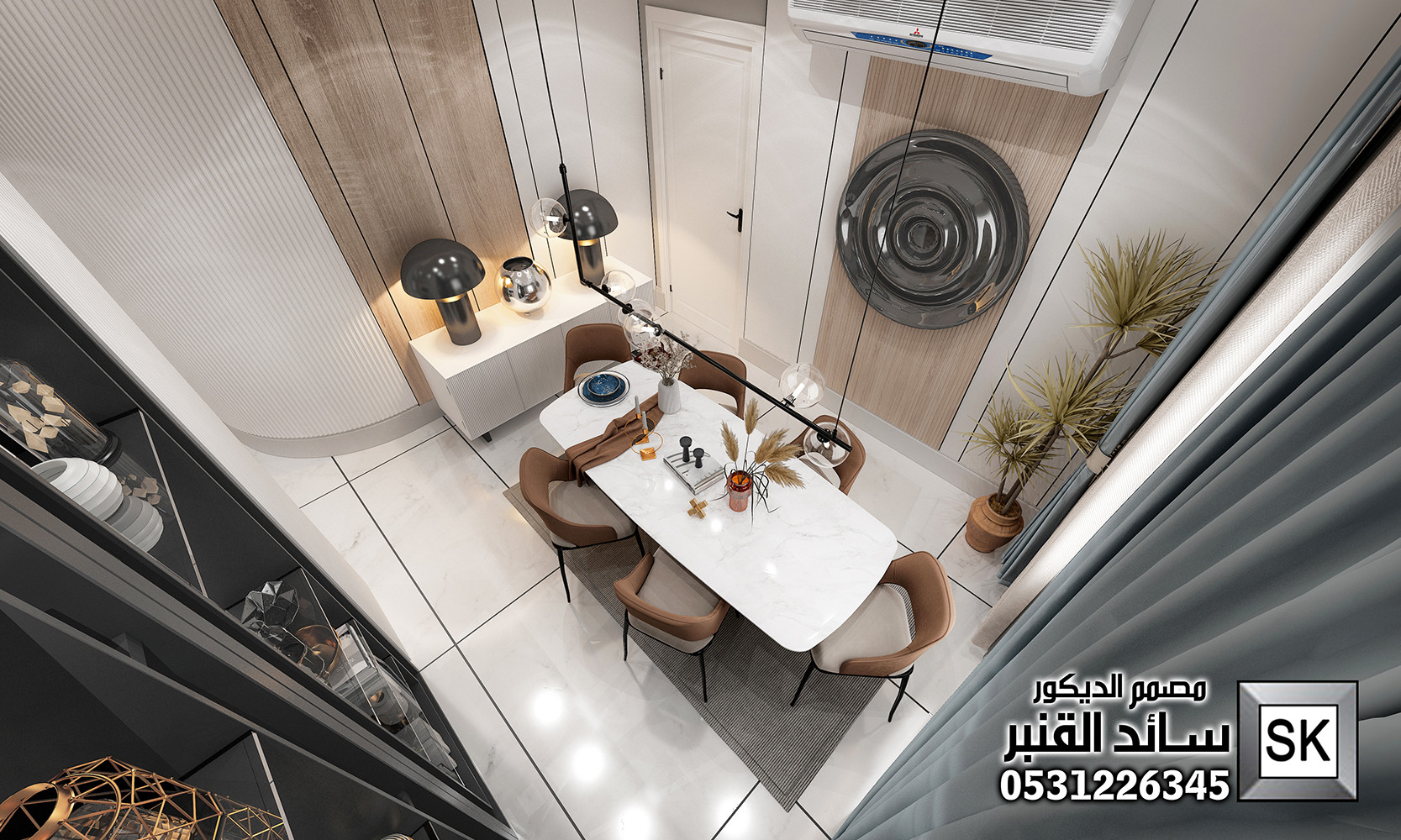 تصميم و تنفيذ ديكور داخلي صالة عائلية فخمة في الرياض