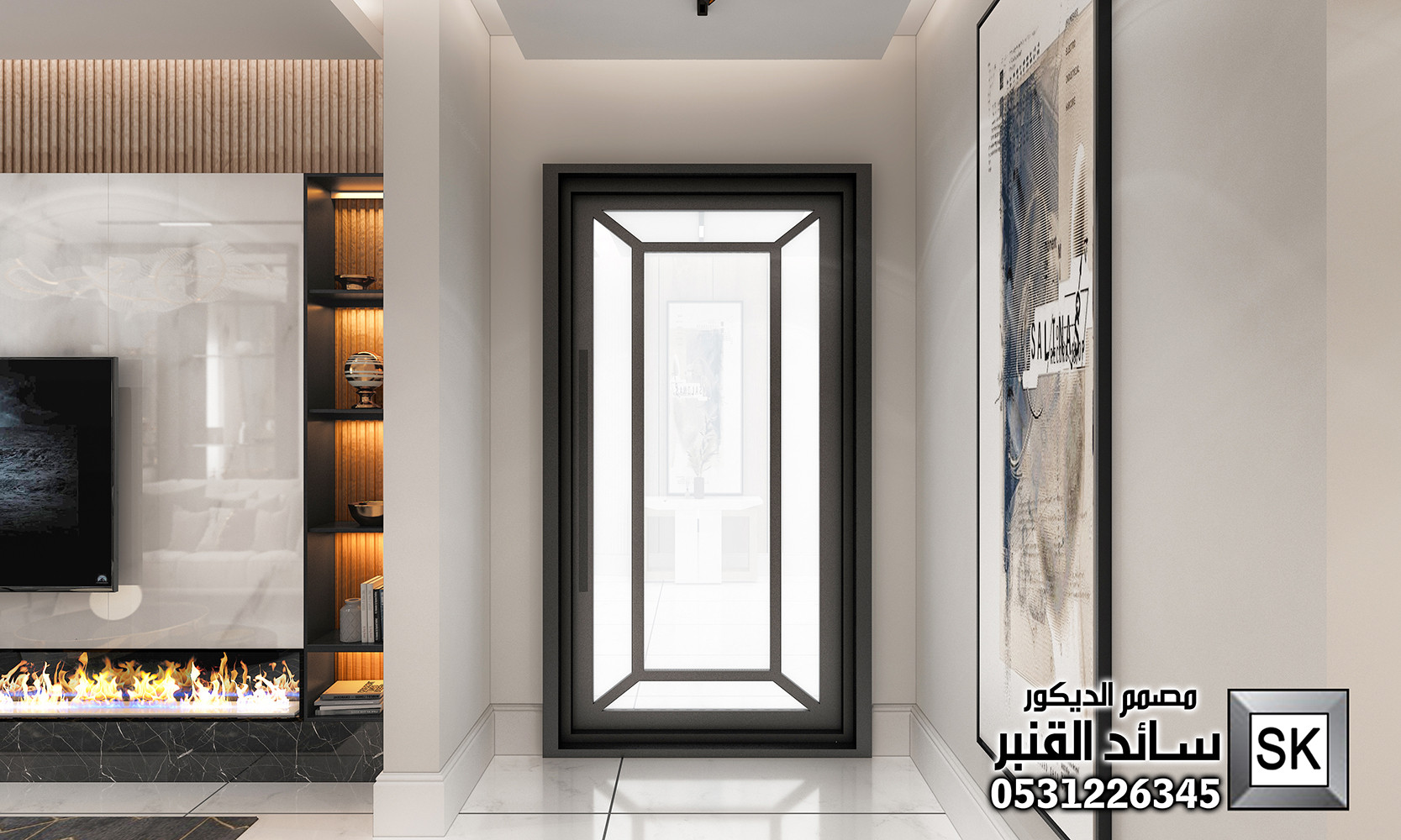 تصميم و تنفيذ ديكور داخلي صالة عائلية فخمة في الرياض