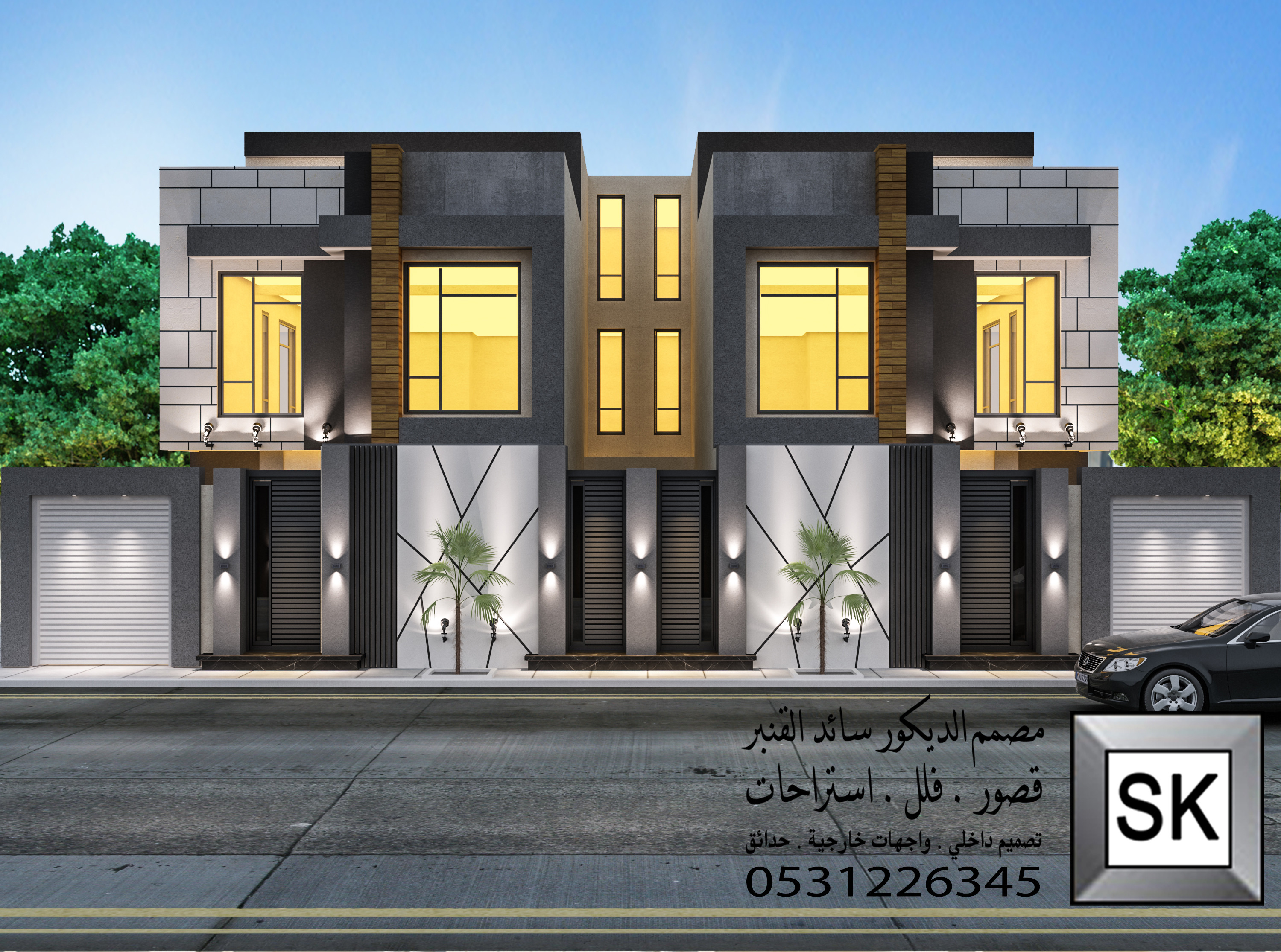 تصميم و تنفيذ واجهات دوبلكس فخمة في الرياض