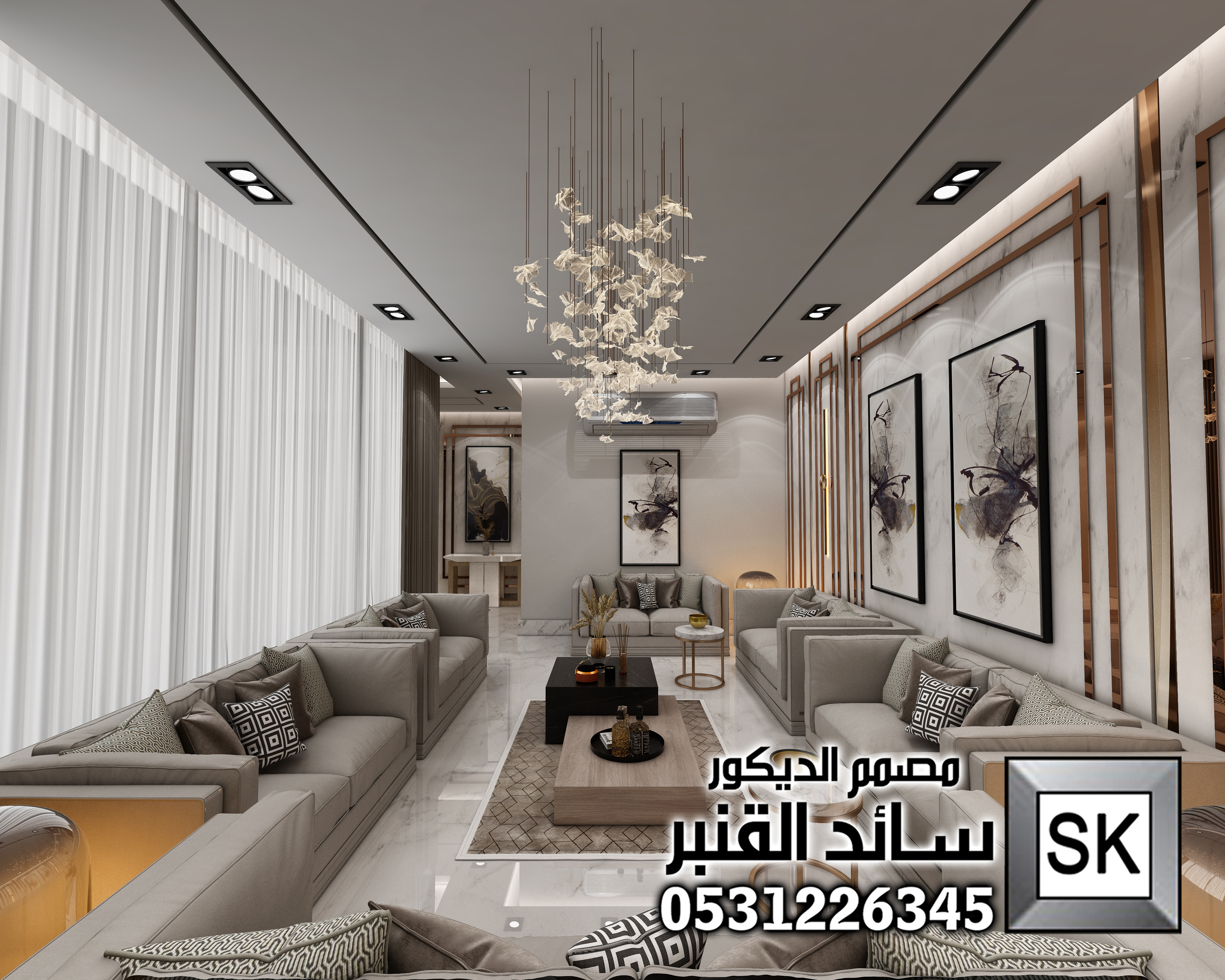 تصميم و تشطيب ديكور داخلي فاخر في السعودية