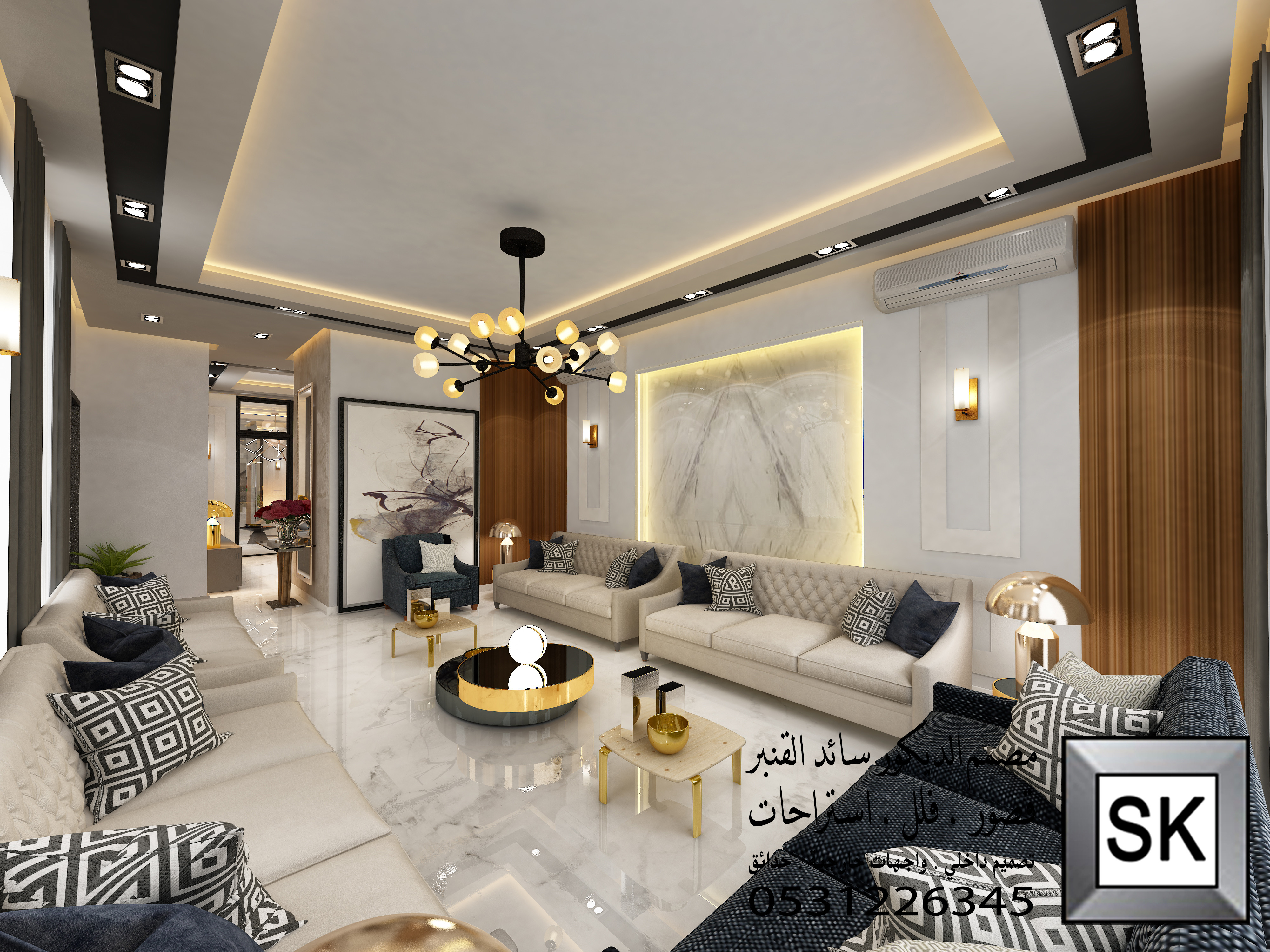 تصميم و تشطيب ديكور داخلي فاخر في السعودية