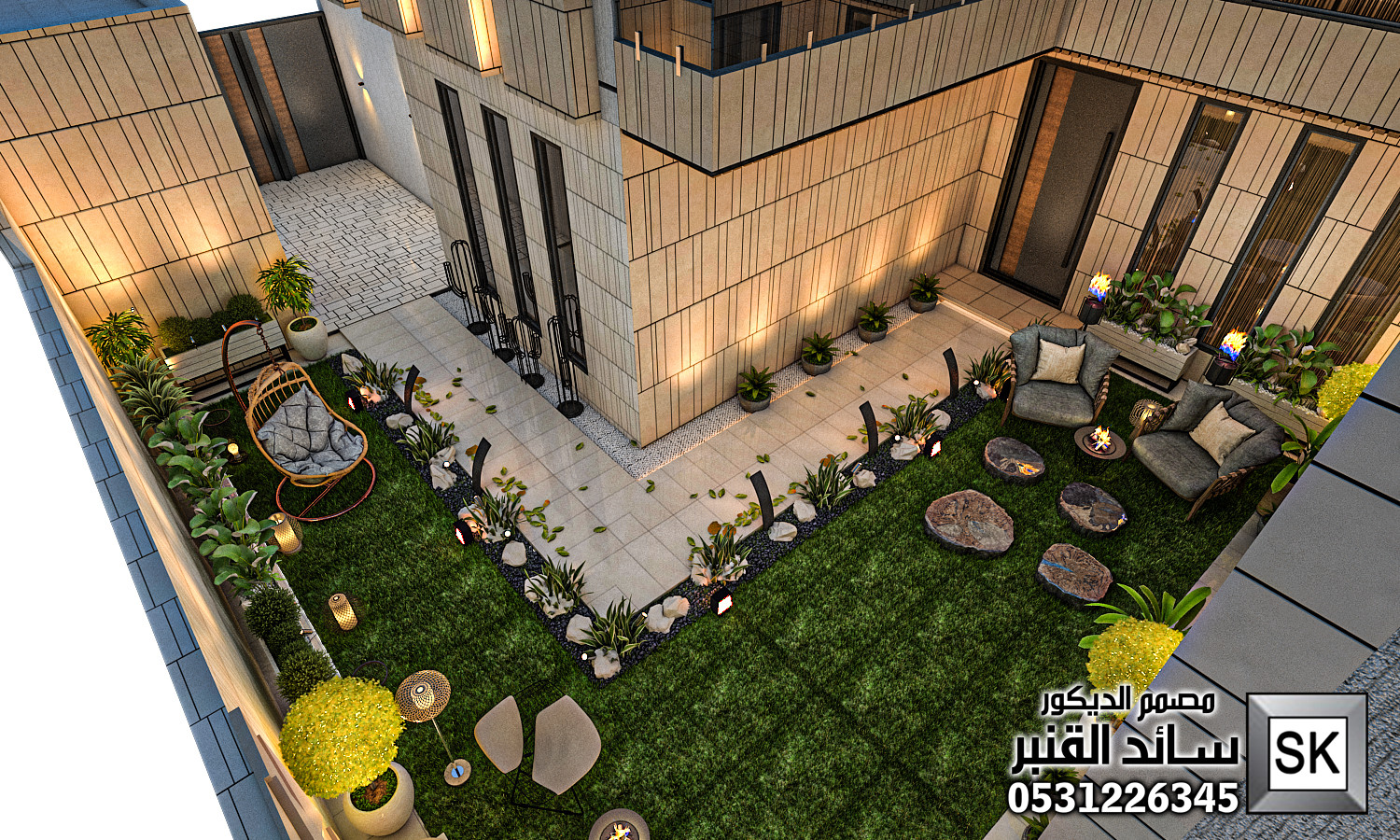 مصمم الحدائق المنزلية في الرياض سائد القنبر 0531226345