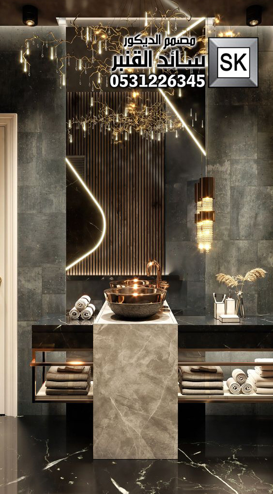 تصميم و تشطيب مغاسل و حمامات فخمة في الرياض
