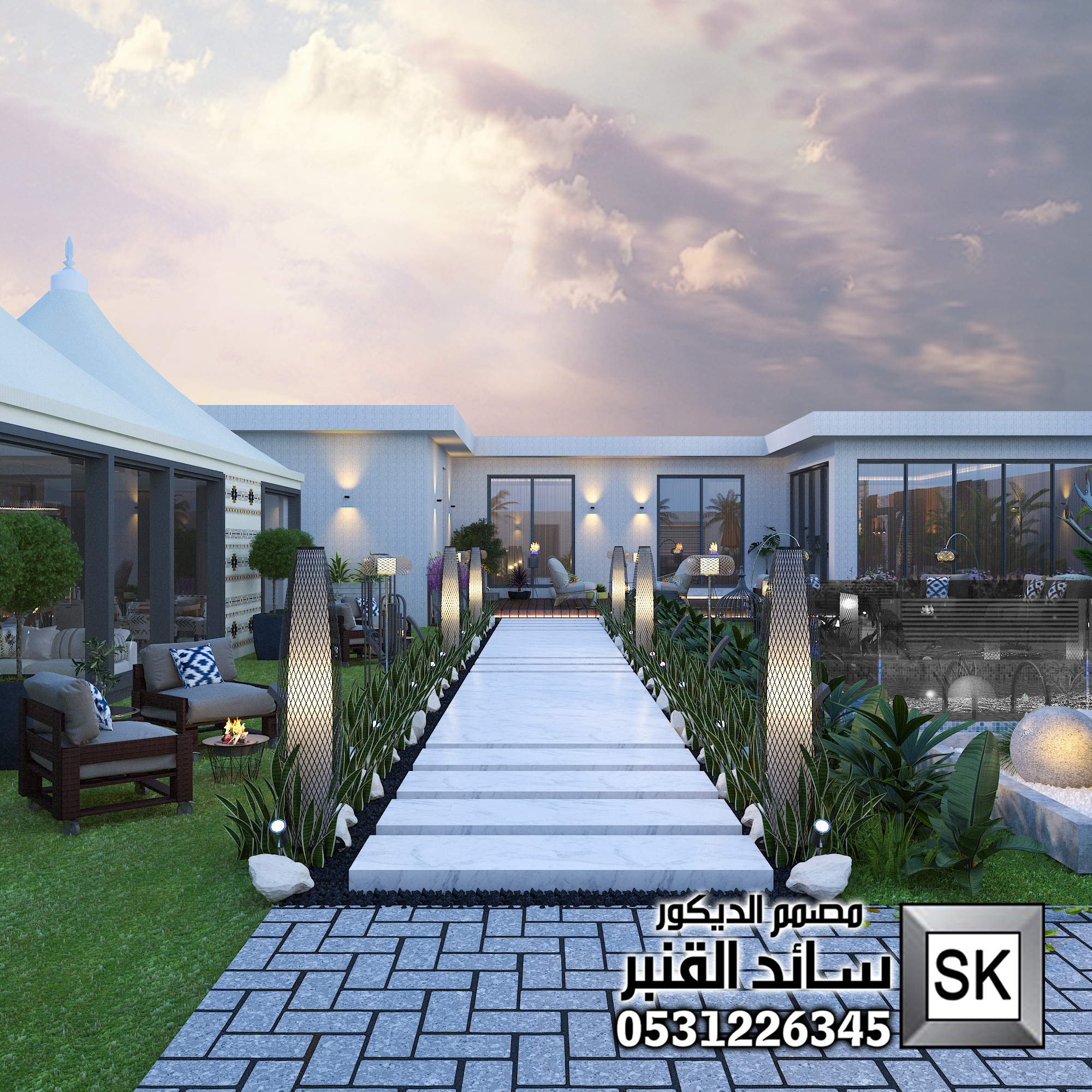 تصميم و تشطيب لاندسكيب مزارع و شاليهات في الرياض