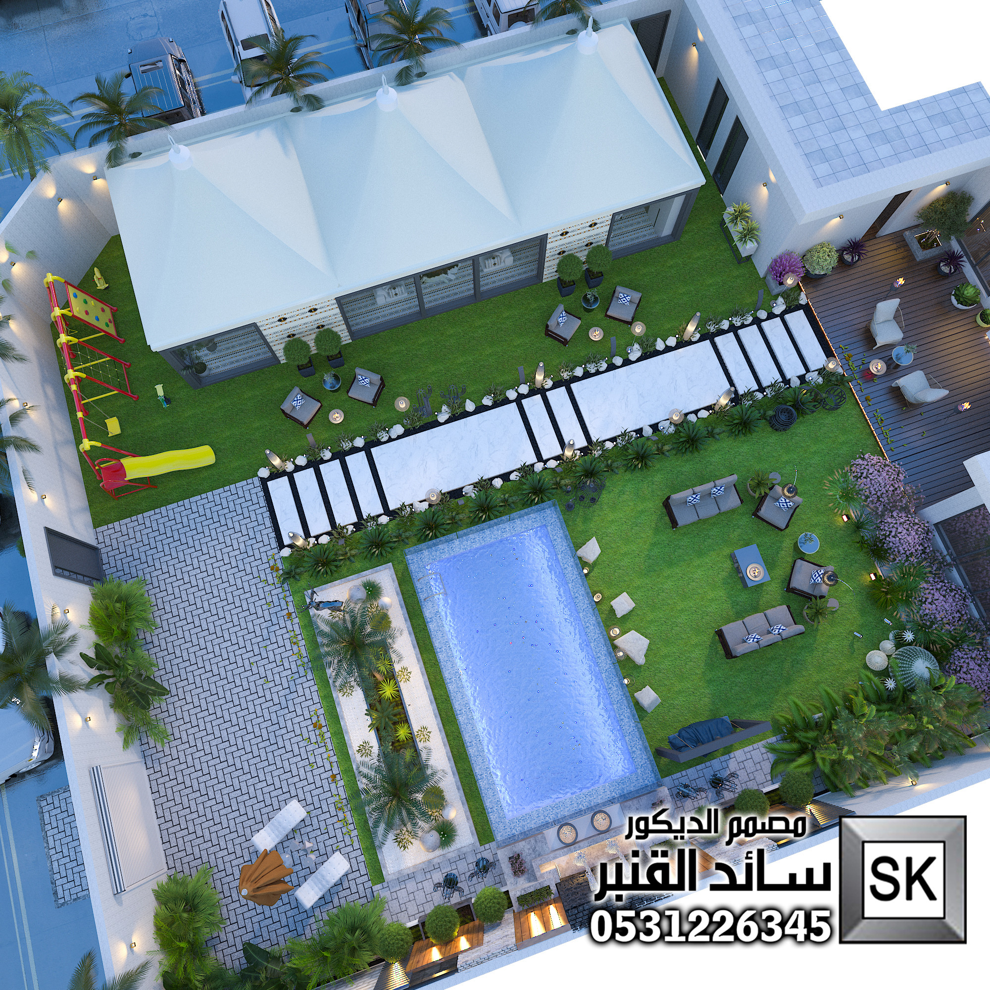 تصميم و تشطيب لاندسكيب مزارع و شاليهات في الرياض