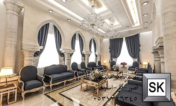 ديكور داخلي كلاسيك قصور و فلل فخمة من تصميم المهندس سائد القنبر