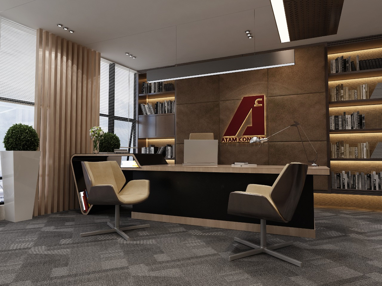 تصميم و تشطيب مكاتب و غرف إجتماعات فندقية فخمة في الرياض