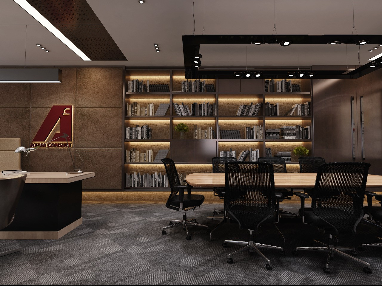 تصميم و تشطيب مكاتب و غرف إجتماعات فندقية فخمة في الرياض