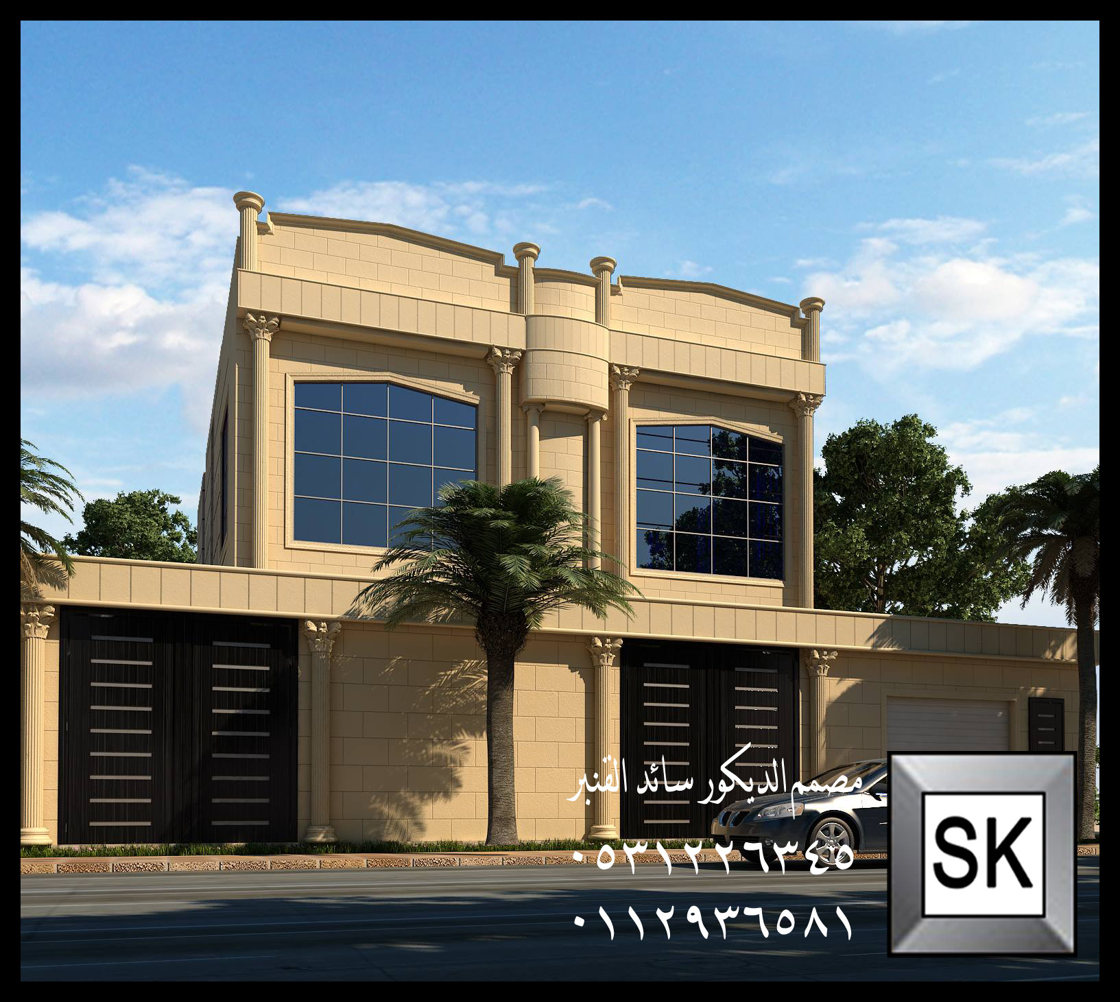 تصميم و ترميم و تطوير واجهة فلل خارجية نيوكلاسيك فخمة في الرياض