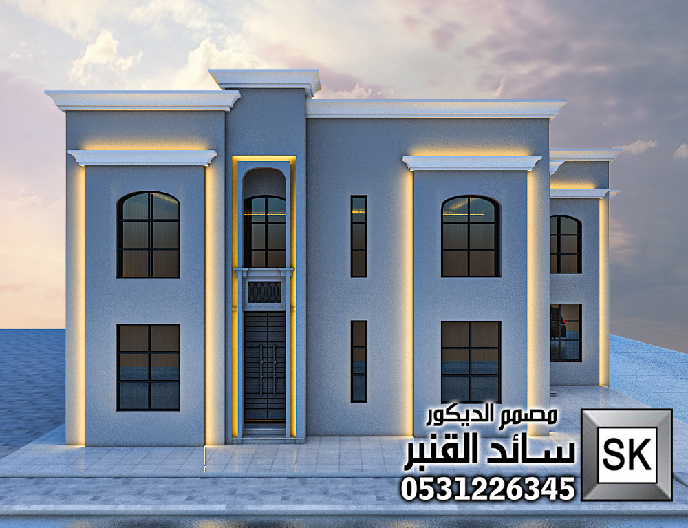 واجهة فيلا نيوكلاسيك حديث في السعودية