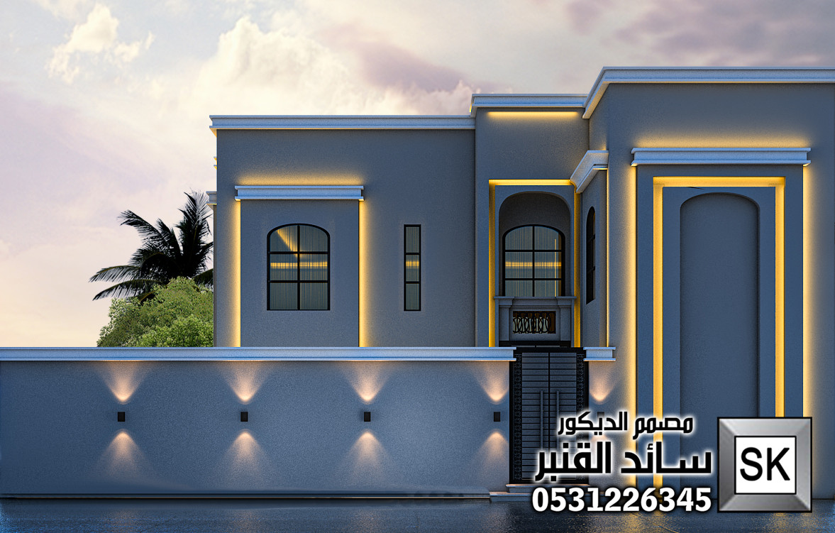 واجهة فيلا نيوكلاسيك حديث في السعودية