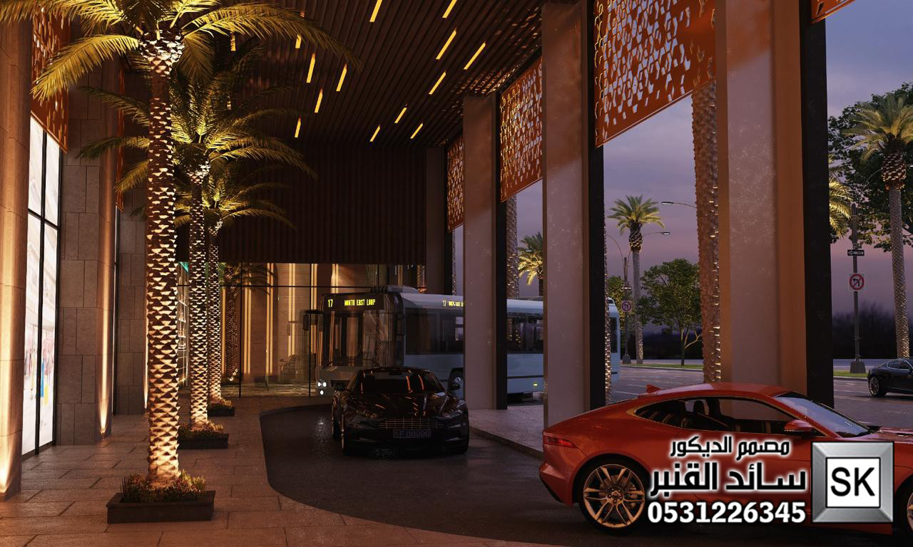 تصميم لوبي إستقبال شقق مخدومة و فنادق في الرياض