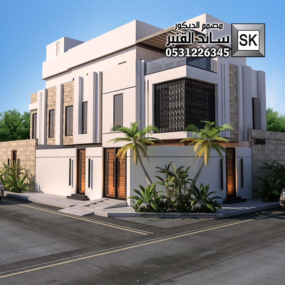 واجهة فيلا مودرن رشة عنوان القهوة في الرياض