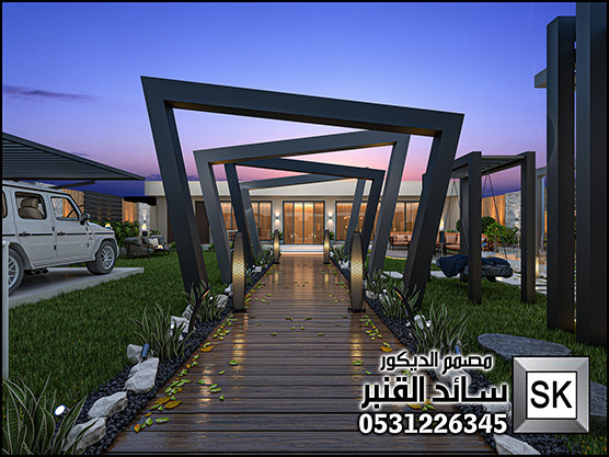 تصميم لاندسكيب شاليهات في الرياض