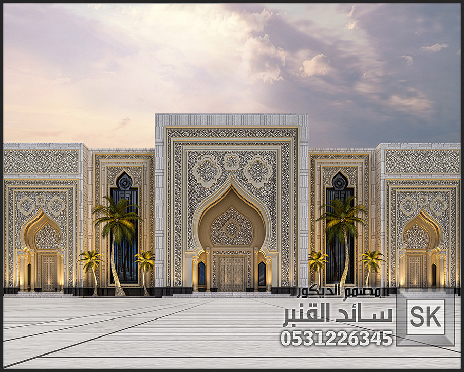واجهة قصر أفراح من تصميم مصمم الديكور سائد القنبر