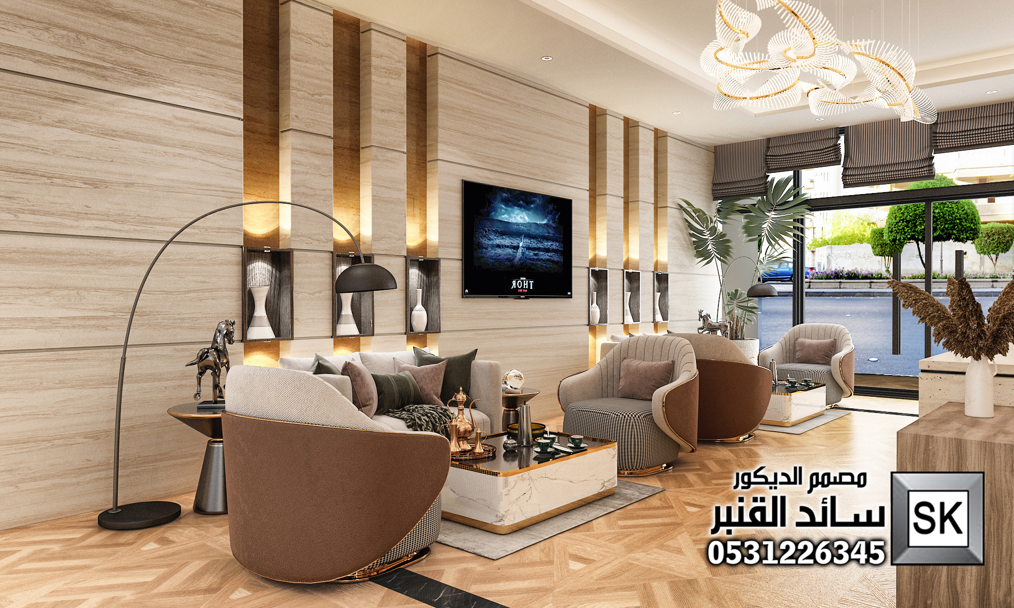 تصميم لوبي إستقبال شقق فندقية في جدة