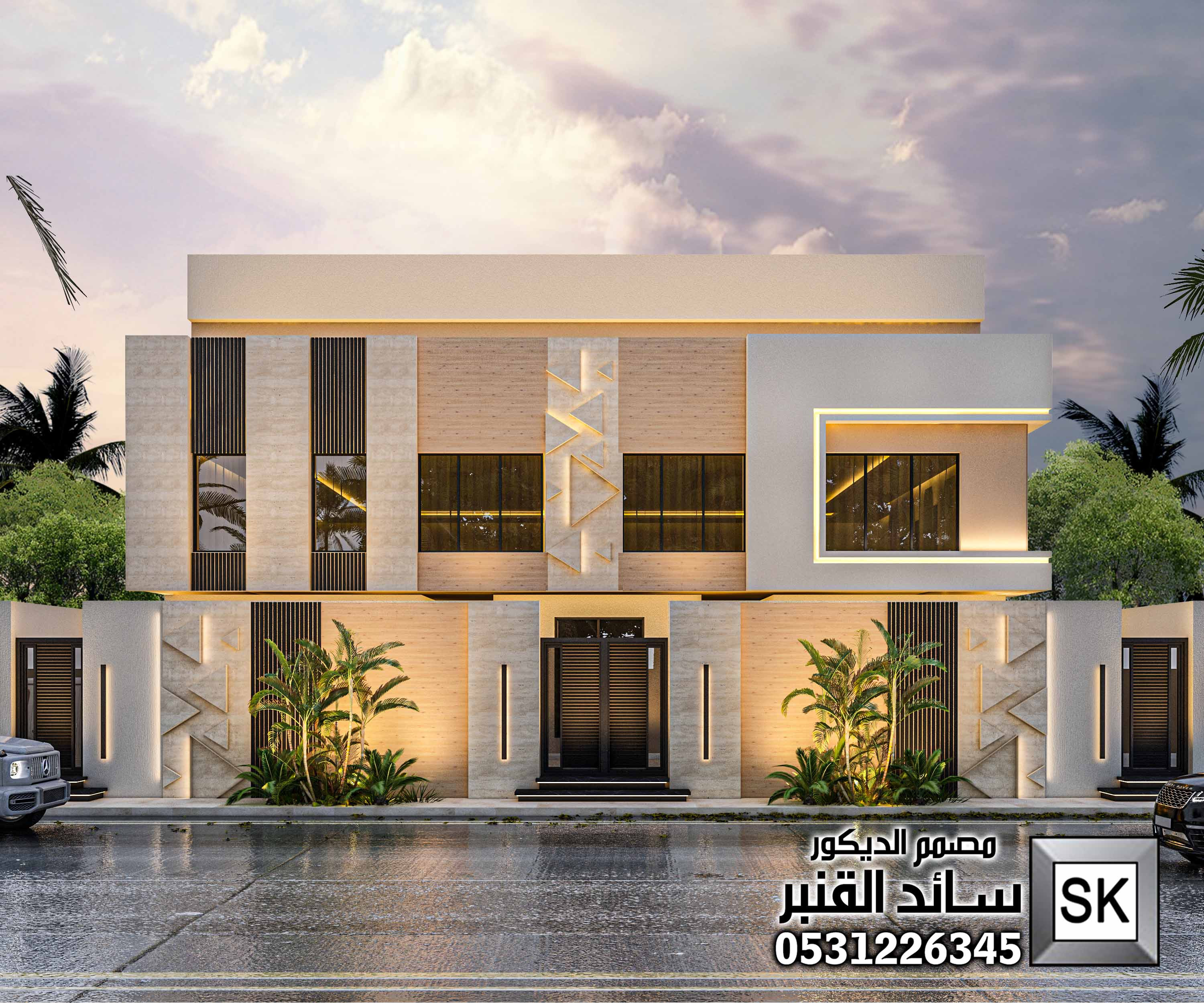 واجهات خارجية طراز نجدي حديث  فاخر في السعودية