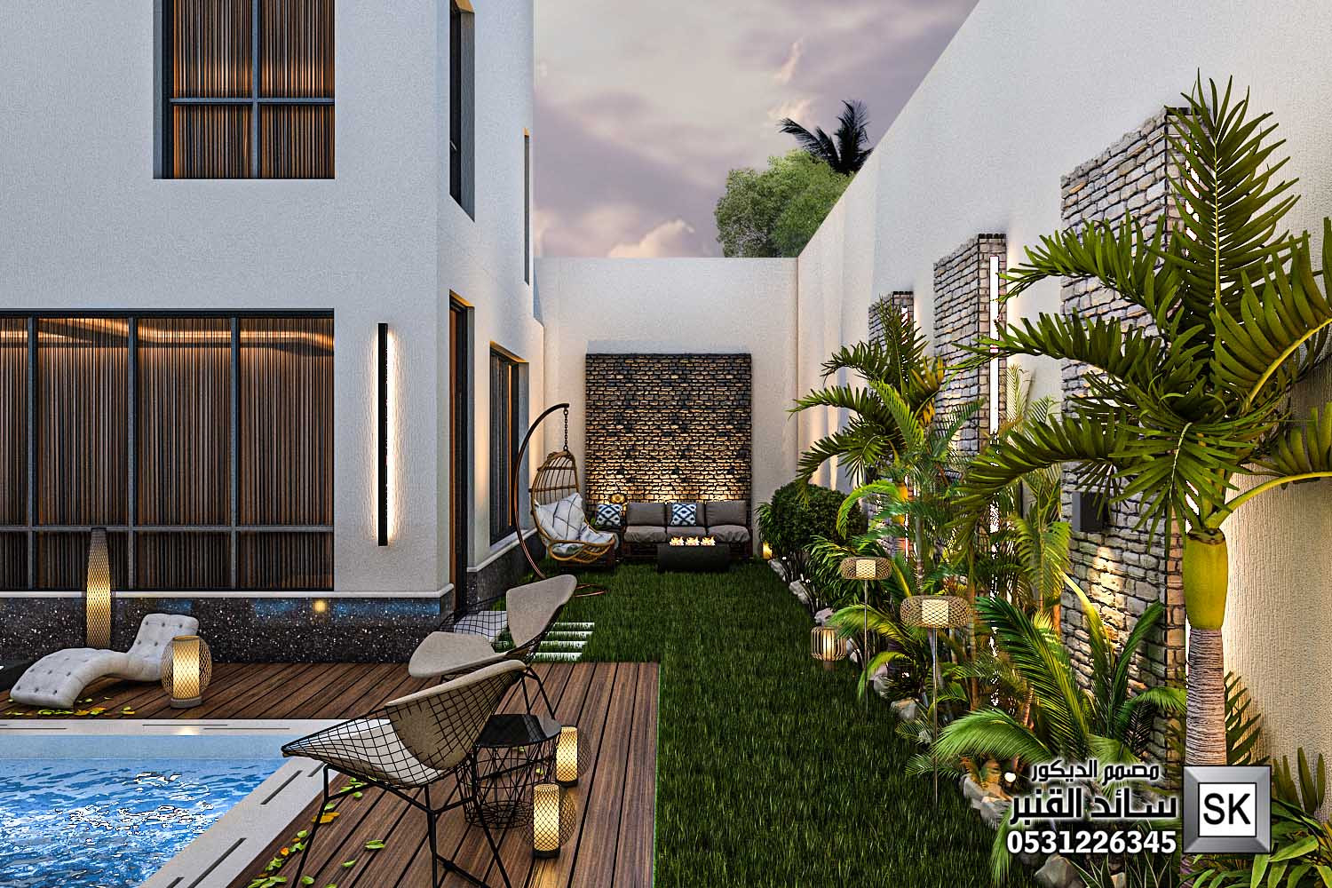 تصميم لاندسكيب فاخر في القصيم