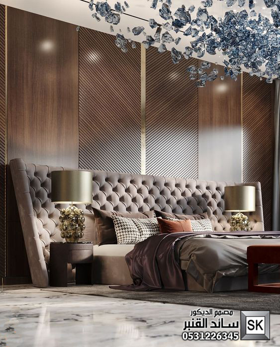 تصميم غرف نوم رئيسية فخمة في السعودية